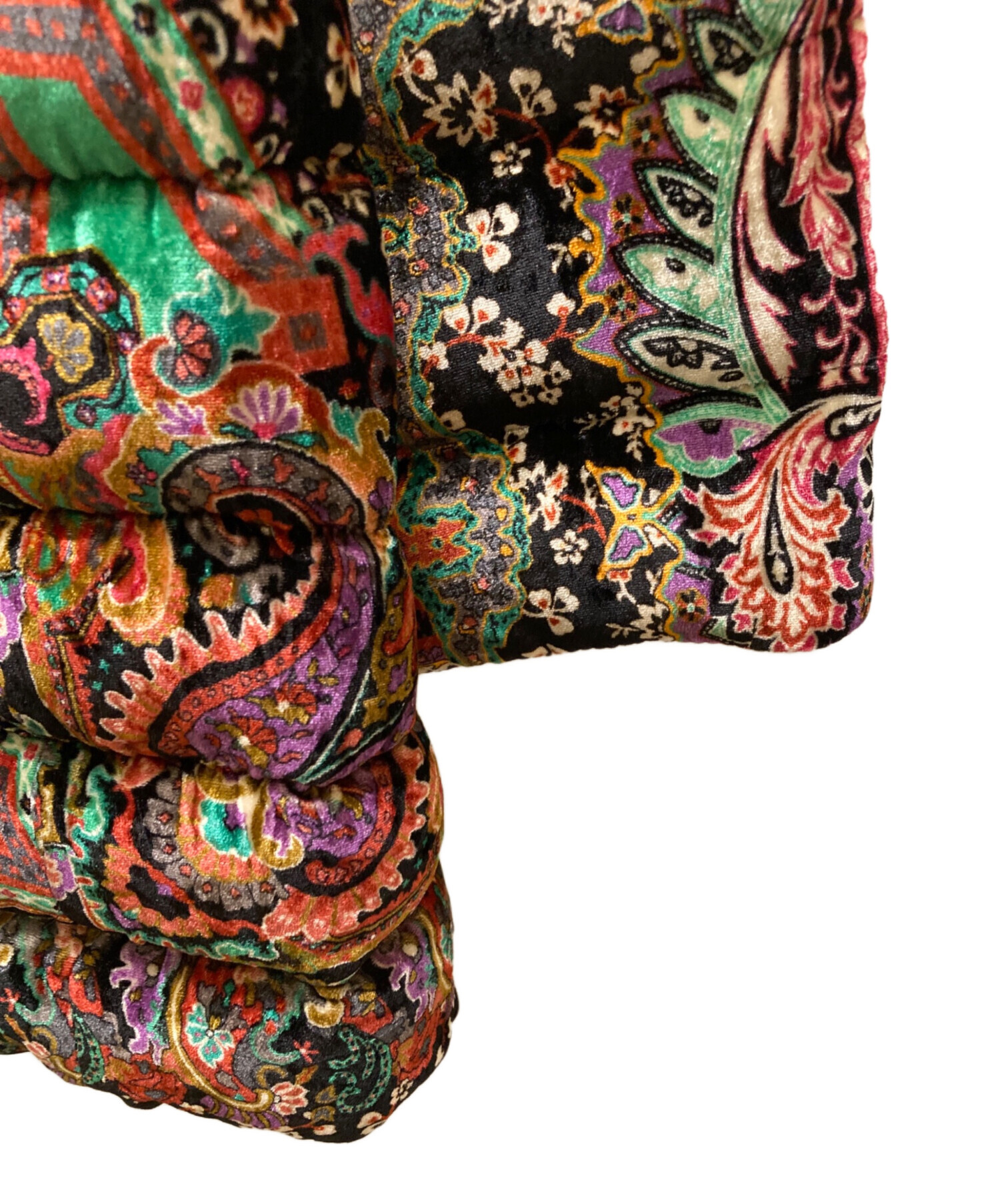 中古・古着通販】ETRO (エトロ) 総柄ベロアスタンドカラーダウン