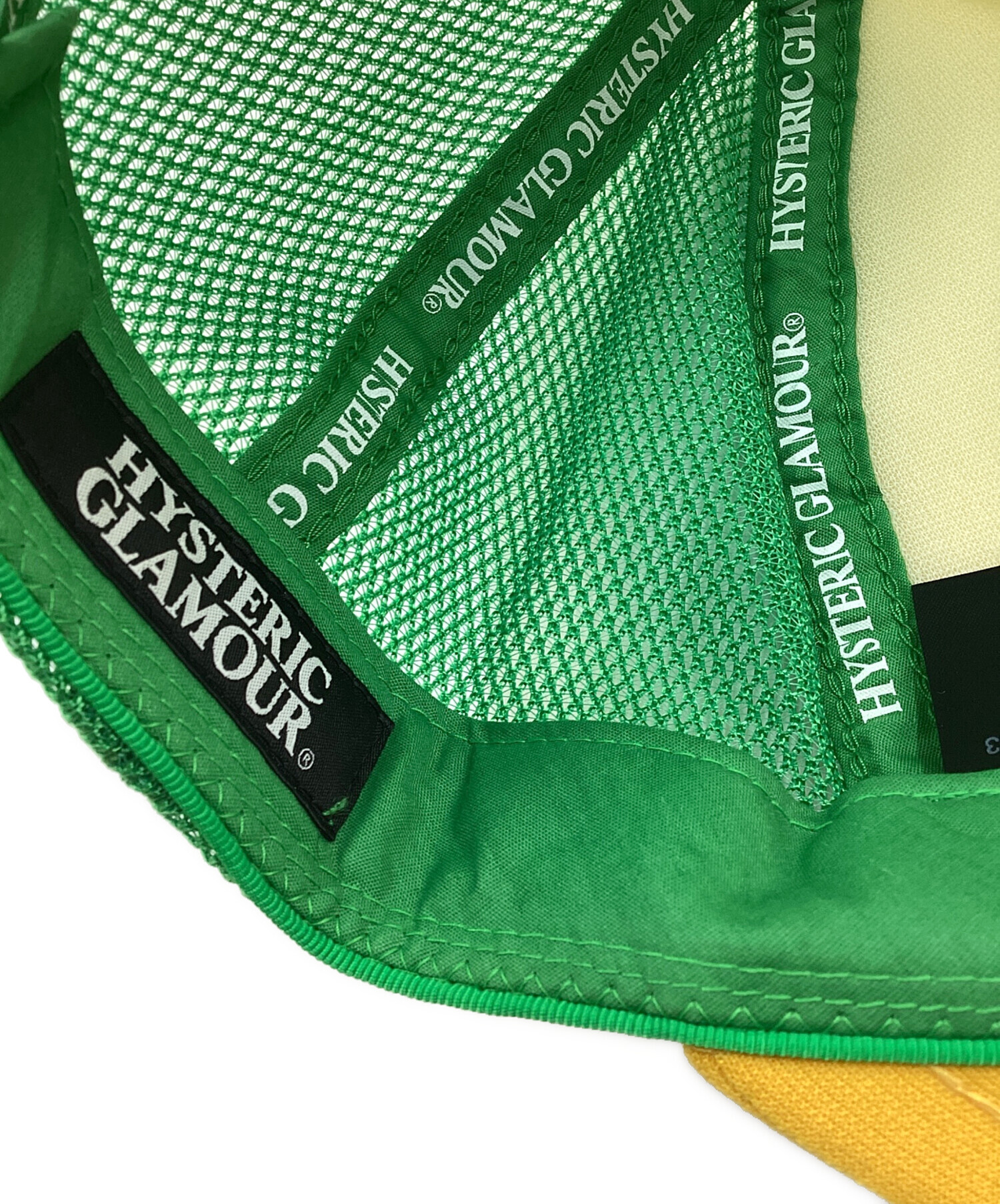 Hysteric Glamour メッシュキャップ イエロー/グリーン 中古・古着通販】Hysteric Glamour (ヒステリックグラマー) ヒスガール