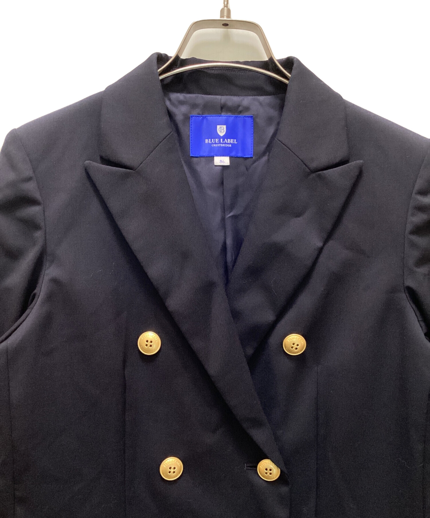 BLUE LABEL CRESTBRIDGE - ギャバストレッチジャケット　ネイビー ブルーレーベルクレストブリッジ ストレッチギャバジャケット 36サイズ