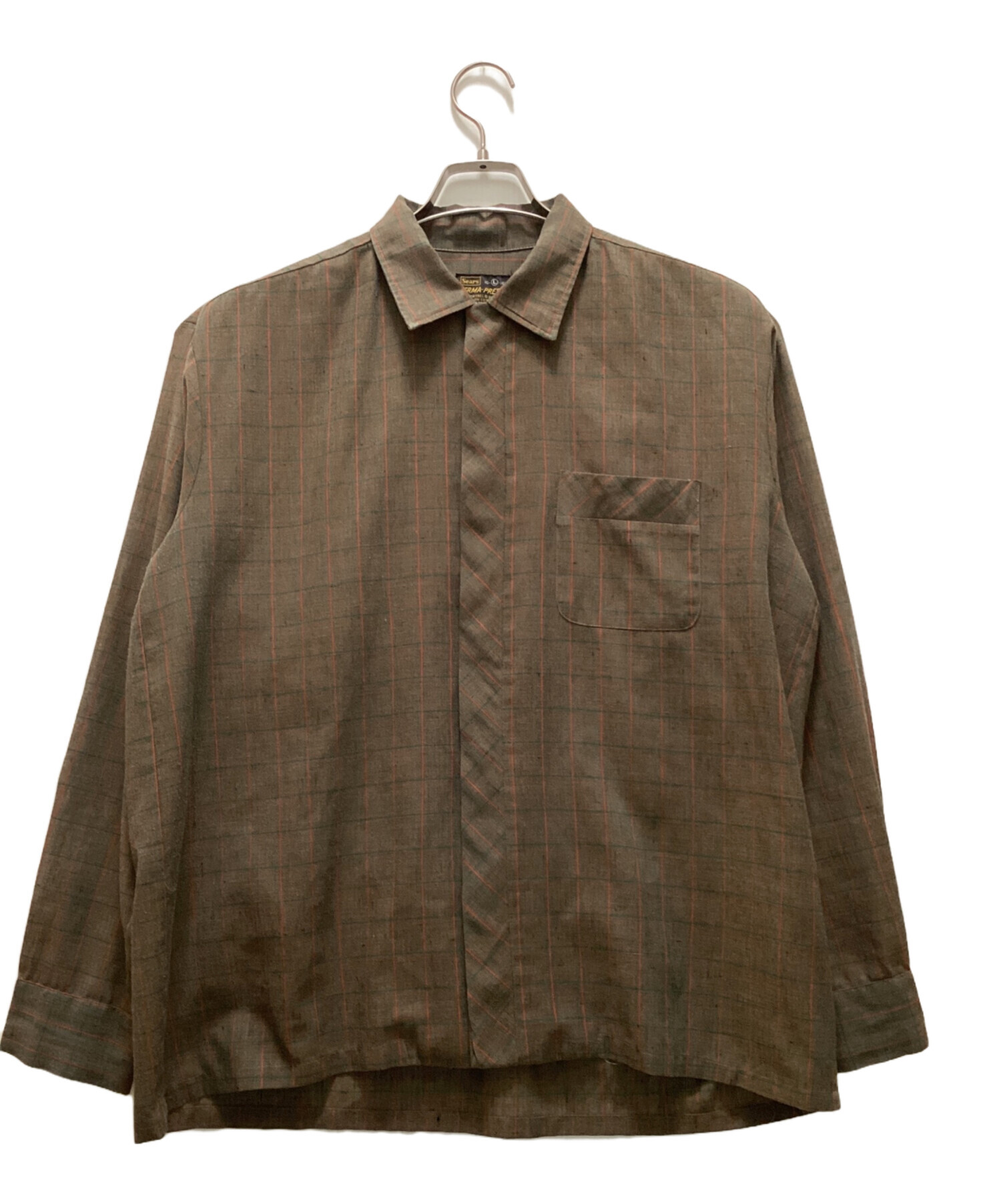 中古・古着通販】Sears (シアーズ) 60~70s 絣柄チェックオープンカラー