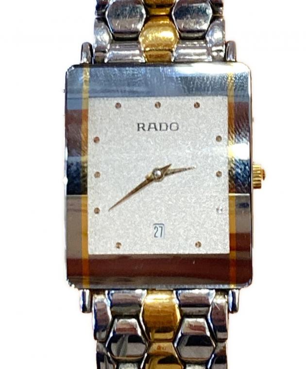 中古・古着通販】RADO (ラドー) スクエア シルバー 2針 デイト コンビ