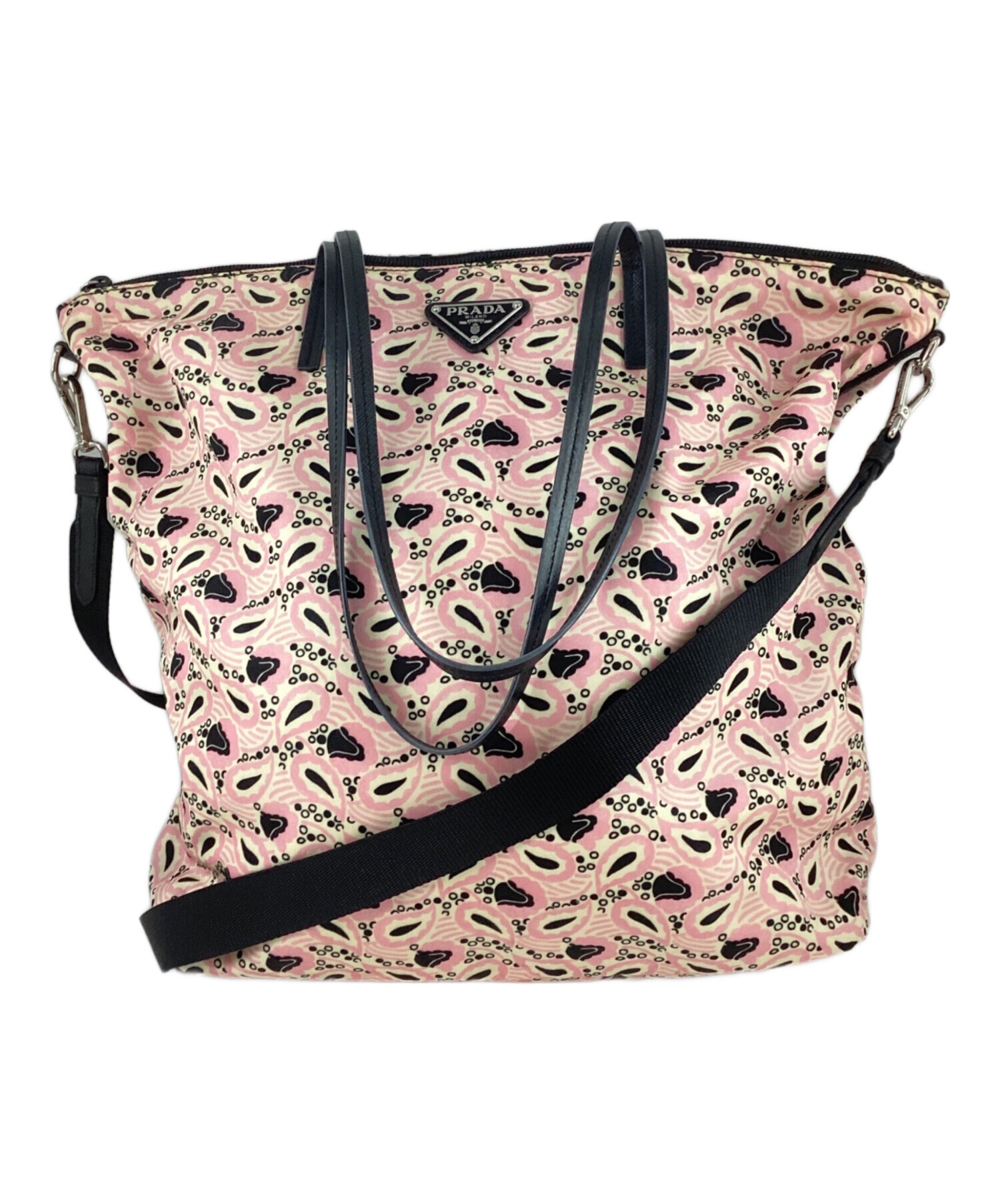 中古・古着通販】PRADA (プラダ) フラワープリント2WAYトートバッグ 