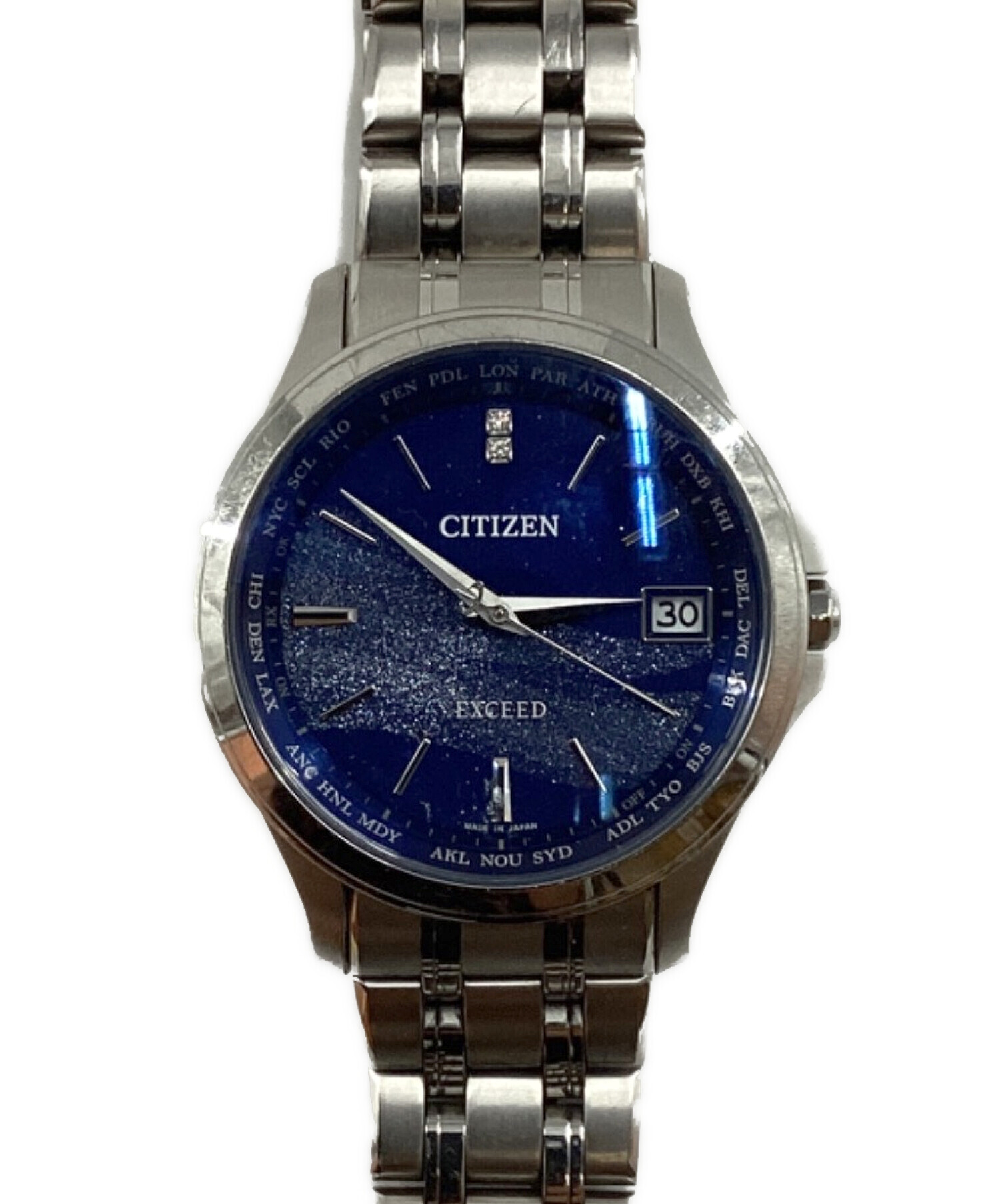 中古・古着通販】CITIZEN (シチズン) エコ・ドライブ電波腕時計 ブルー 