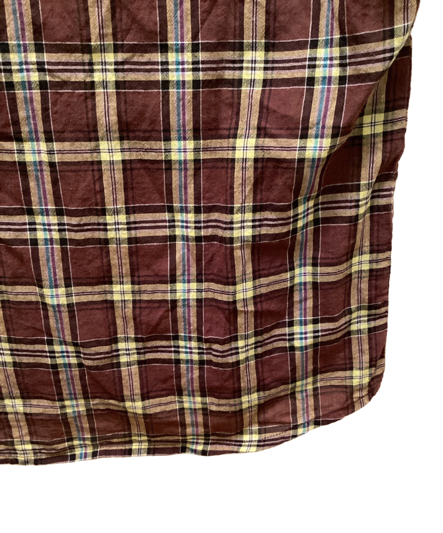 中古・古着通販】stussy (ステューシー) 半袖チェックシャツ ブラウン 