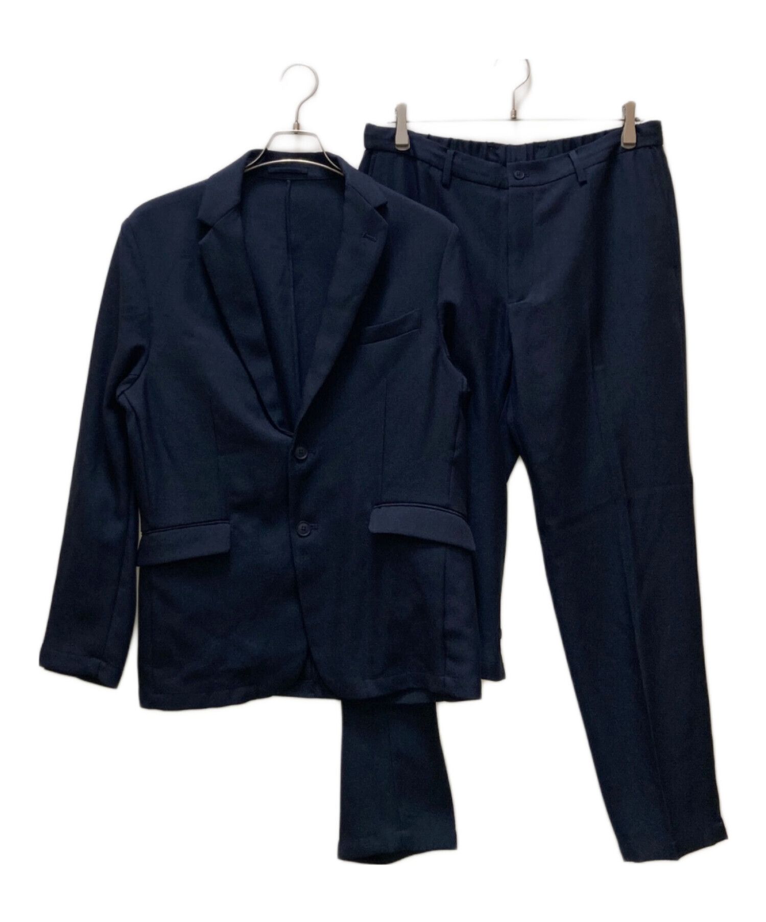 【未使用級】SHIPS シップス セットアップ スーツ ネイビー チェック XL 中古・古着通販】SHIPS (シップス) ウールライク テック セットアップ
