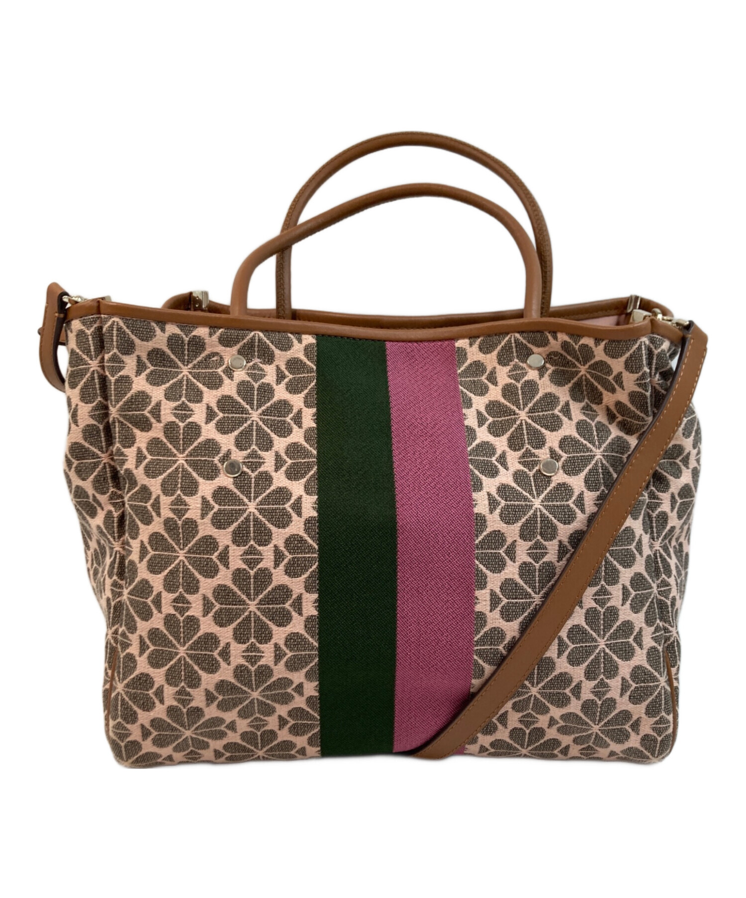 Kate spade スペードフラワー ジャカード ミディアム バケット バッグ