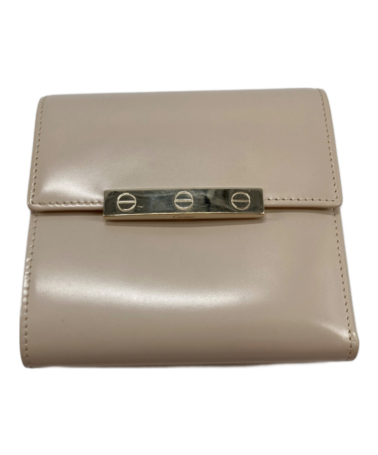 中古・古着通販】Cartier (カルティエ) 3つ折り財布 アイボリー 
