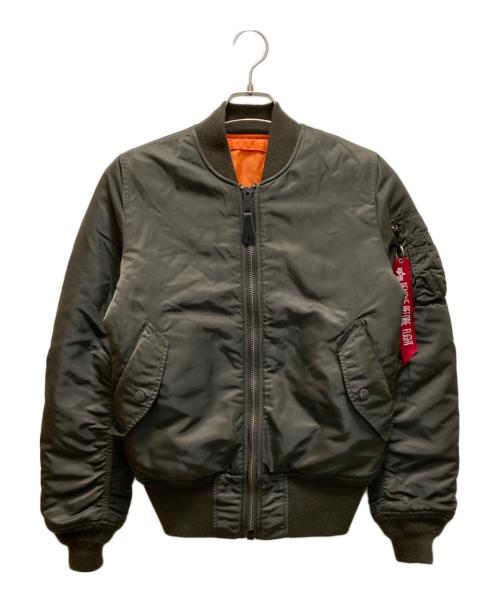 MA-1 フライトジャケット　アルファインダストリーズ　カーキ　古着　2XL 2000-001.jpg