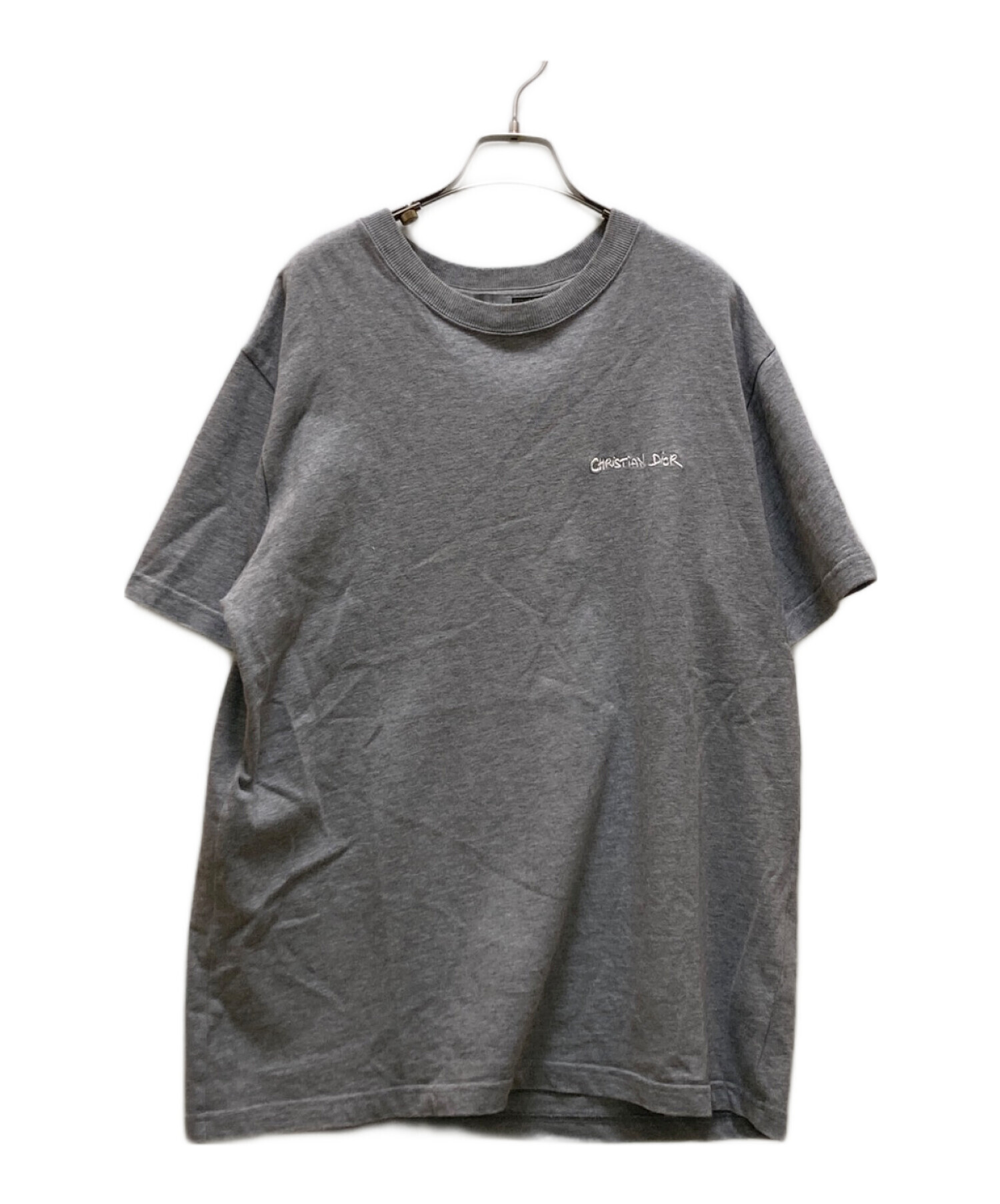 中古・古着通販】Dior (ディオール) ロゴ刺繍Tシャツ グレー サイズ:L