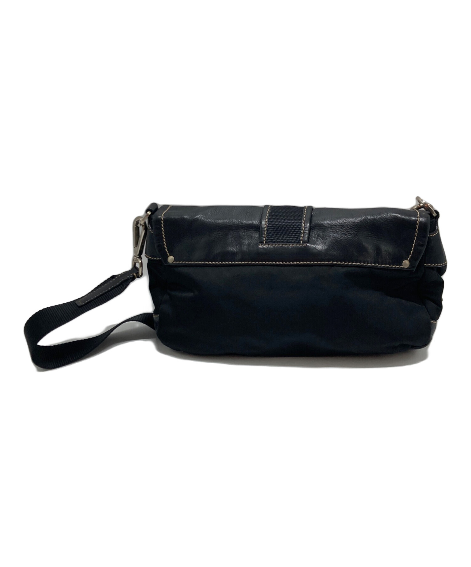 中古・古着通販】PRADA (プラダ) レザー切替ワンショルダーバッグ