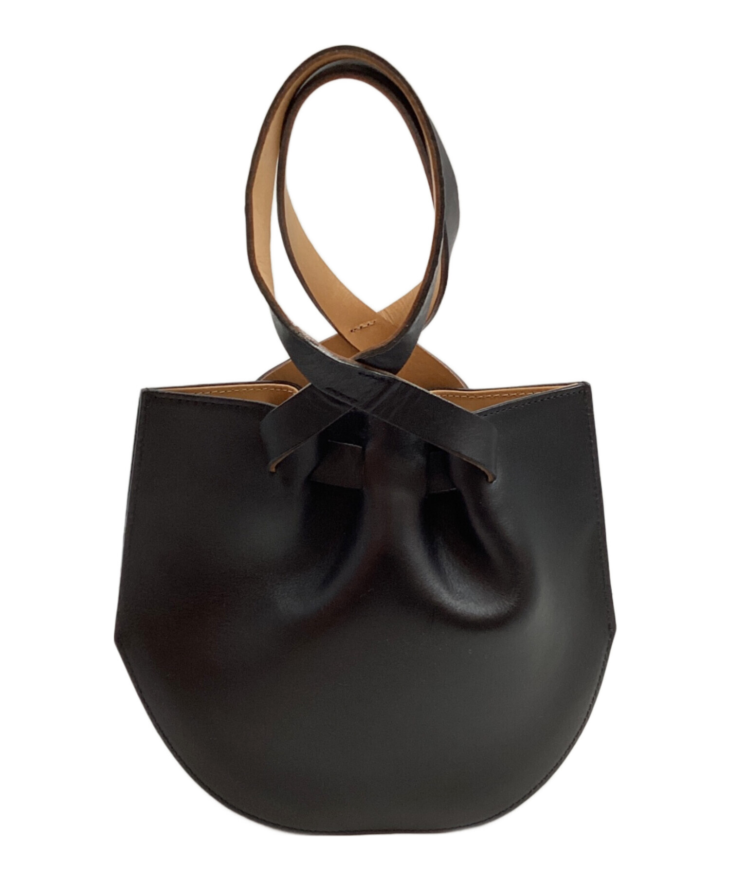 中古・古着通販】marrow (マロウ) レザーハンドバッグ ブラック