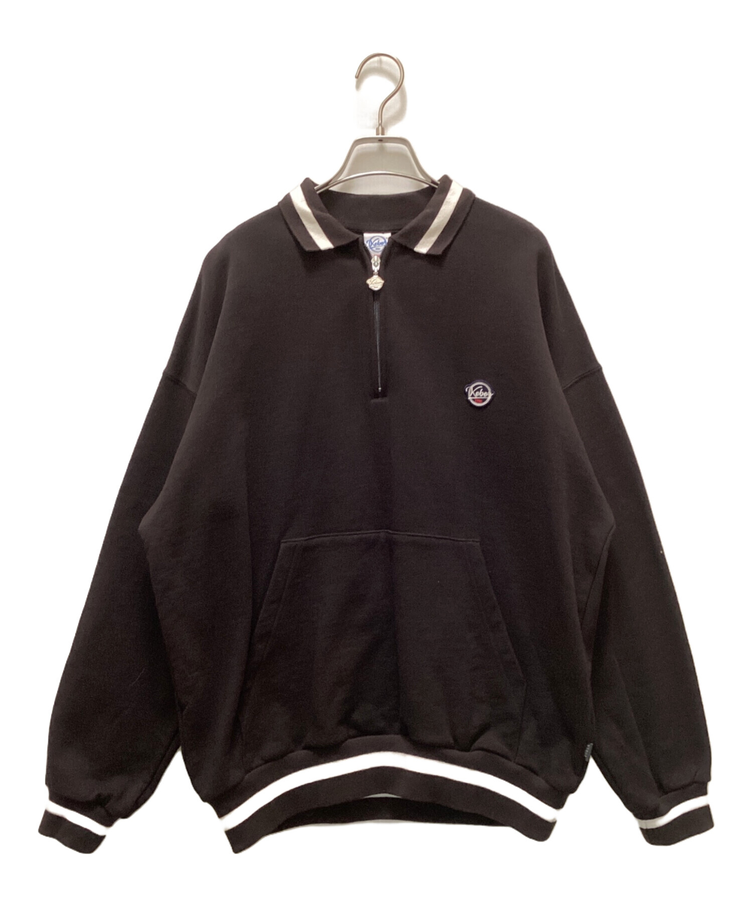 中古・古着通販】KEBOZ (ケボズ) ハーフジップスウェット ブラック 