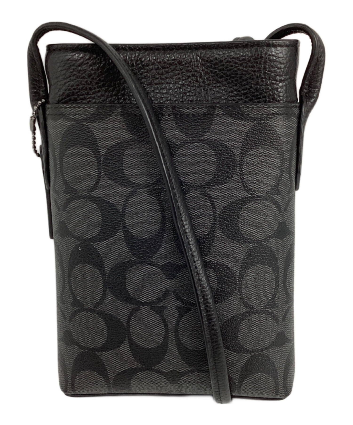 中古・古着通販】COACH (コーチ) レザーショルダーバッグ ブラック