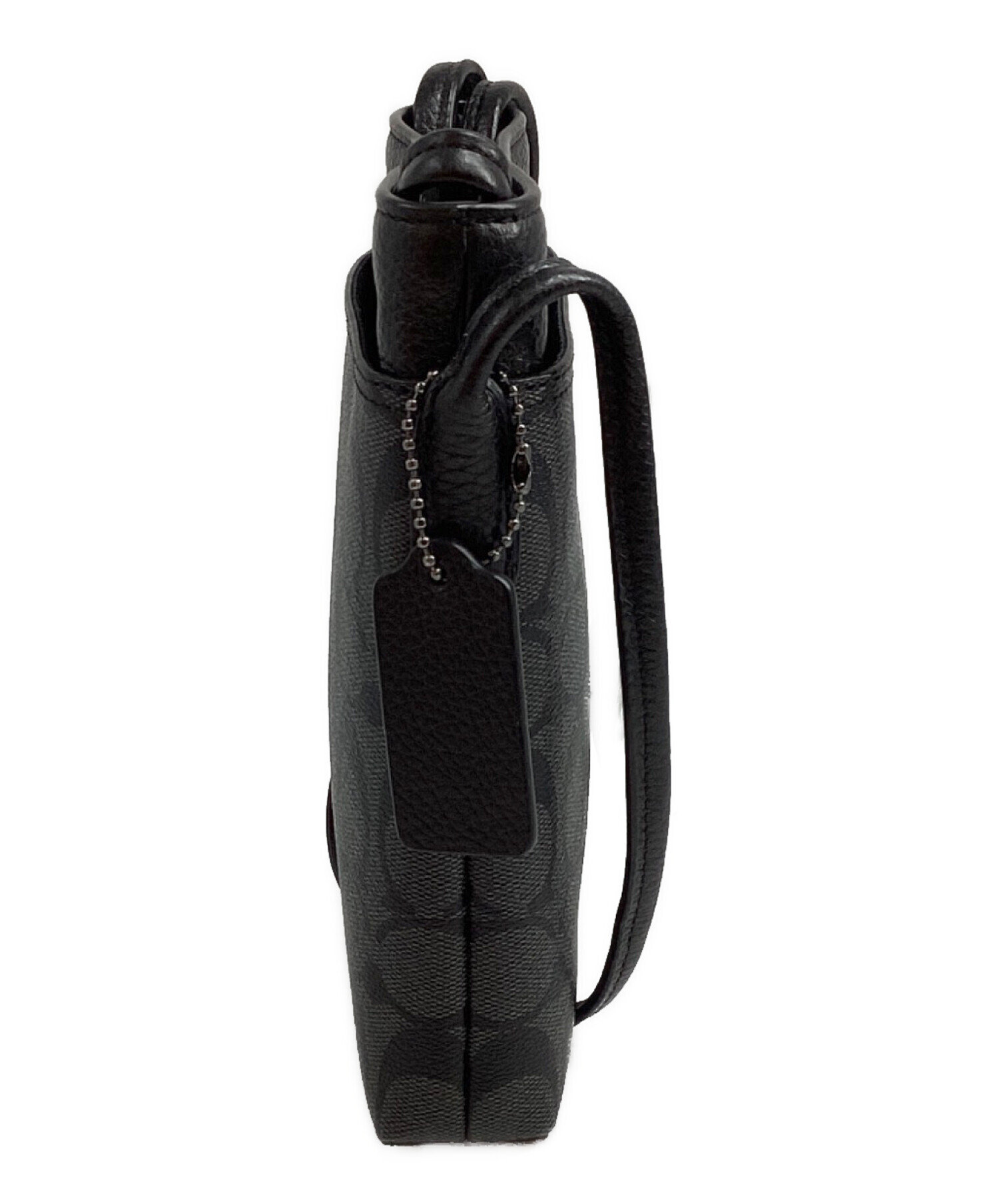 中古・古着通販】COACH (コーチ) レザーショルダーバッグ ブラック