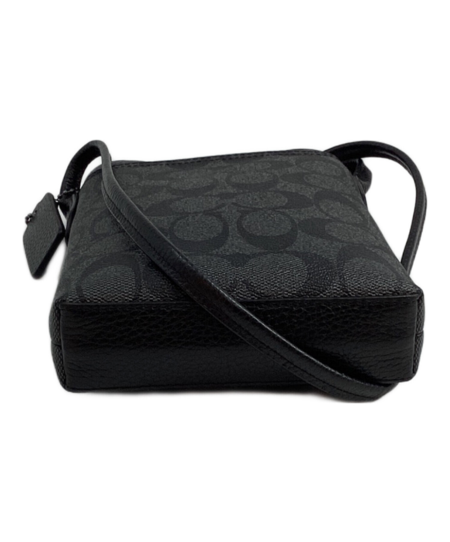 中古・古着通販】COACH (コーチ) レザーショルダーバッグ ブラック