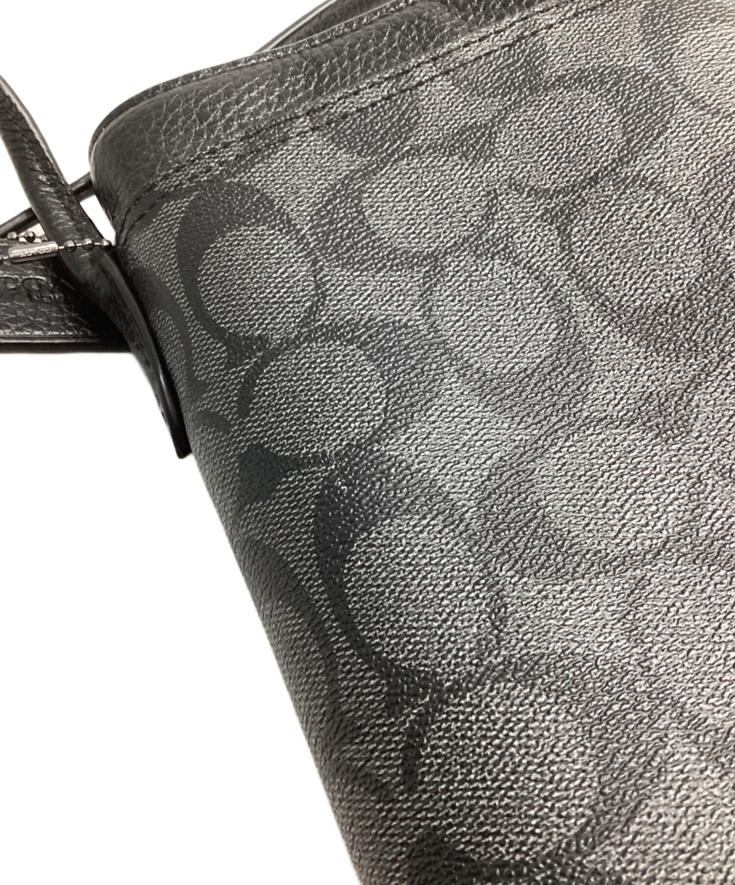 中古・古着通販】COACH (コーチ) レザーショルダーバッグ ブラック