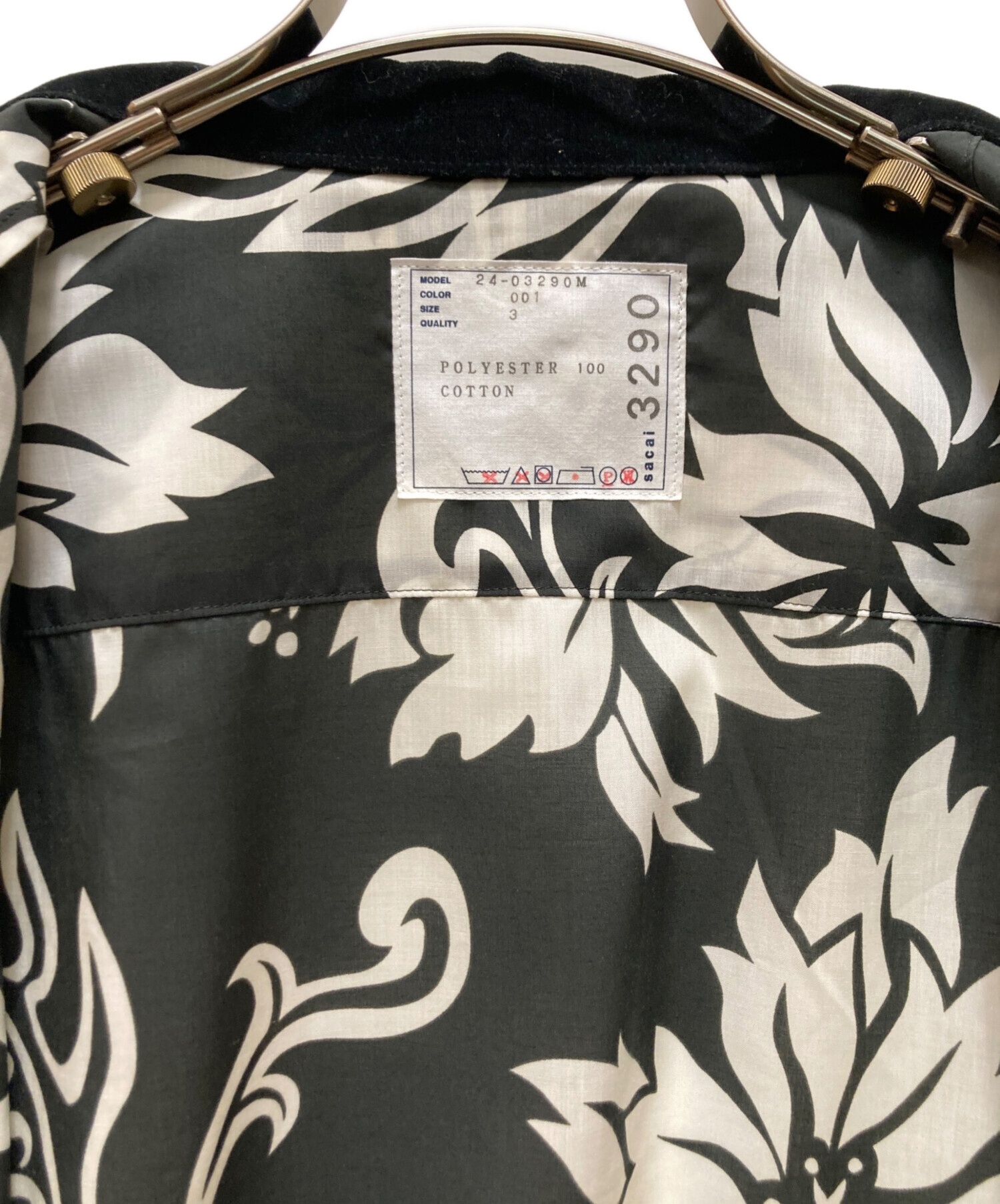 中古・古着通販】sacai (サカイ) Floral Print Shirt ブラック サイズ