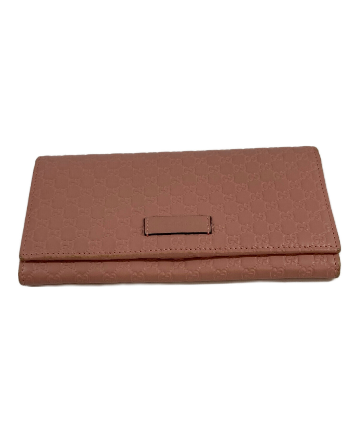 レア美品✨グッチ◇マイクロシマスーキーフラップ長財布　メタリックペールピンク 中古・古着通販】GUCCI (グッチ) マイクログッチシマロングウォレット