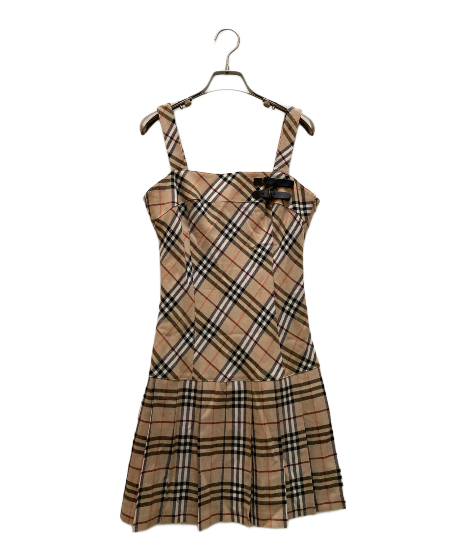 【美品】バーバリーブルーレーベル ミニワンピース ノバチェック ベージュ S 中古・古着通販】BURBERRY BLUE LABEL (バーバリー ブルー レーベル