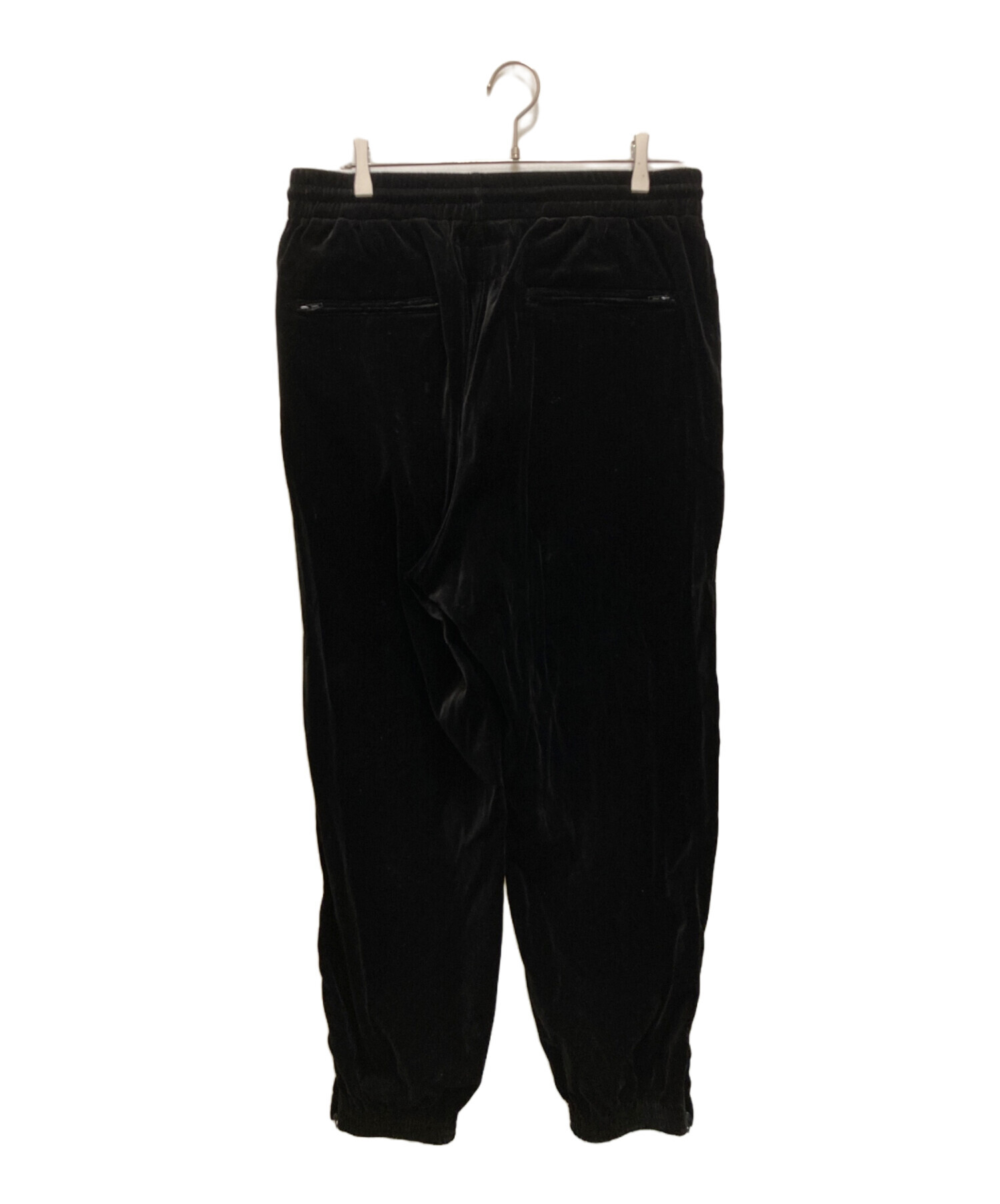 WACKO MARIA ベロア ブラックパンツ 中古・古着通販】WACKO MARIA (ワコマリア) ロゴ刺繍イージーベロア