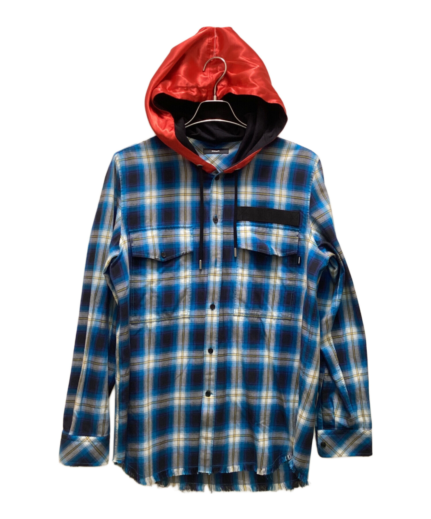 中古・古着通販】DIESEL (ディーゼル) チェックシャツパーカー ブルー