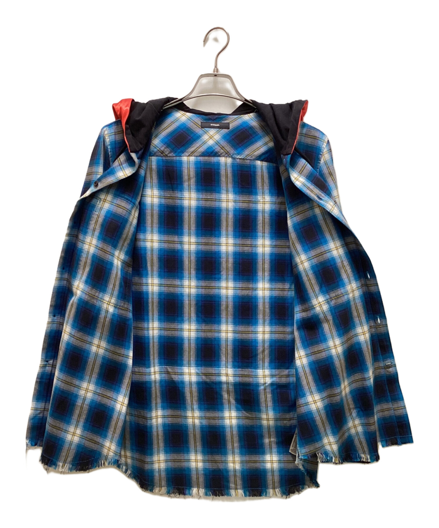 中古・古着通販】DIESEL (ディーゼル) チェックシャツパーカー ブルー