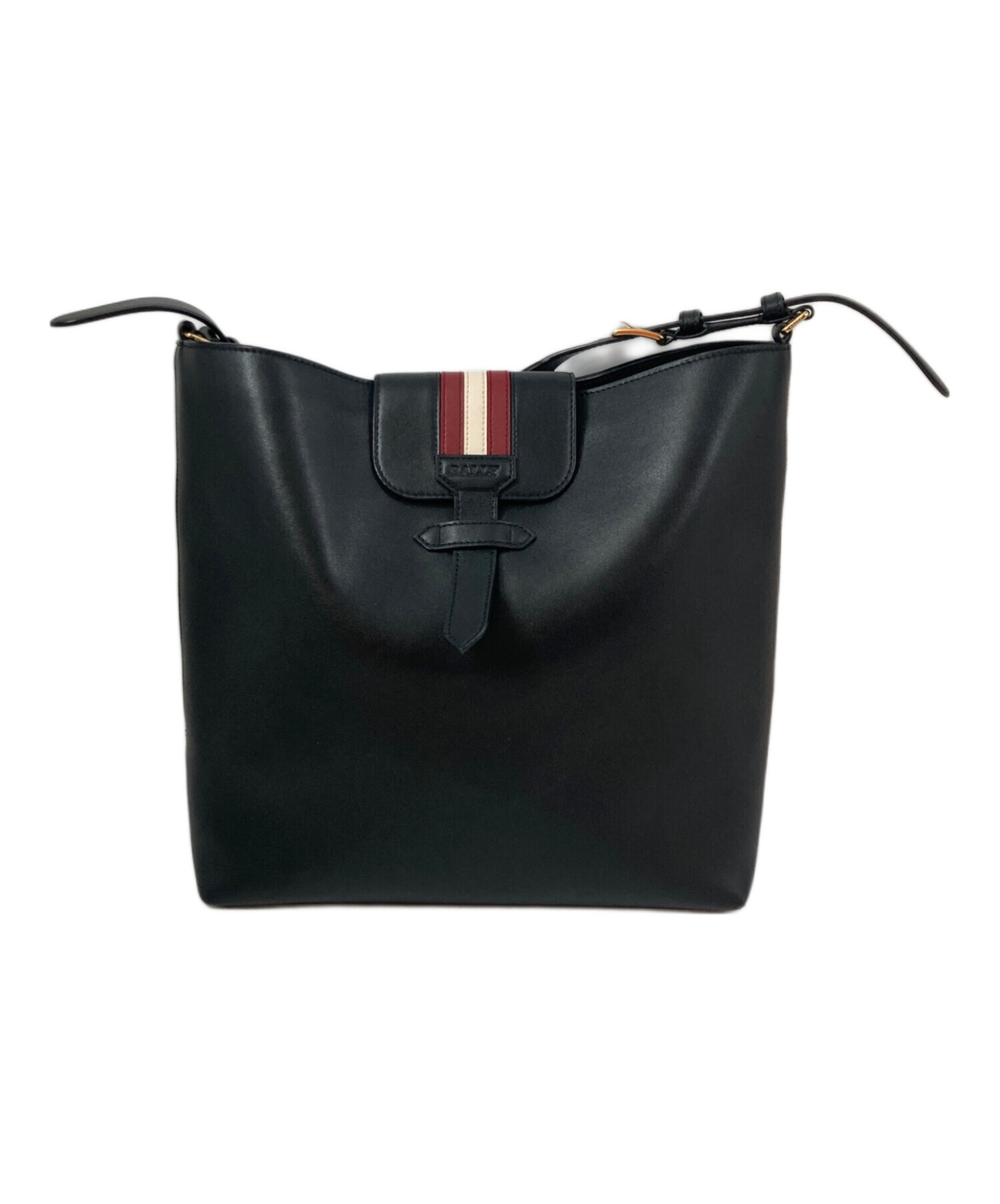 【未使用品】BALLY ブラック レザー メッセンジャーバッグ 中古・古着通販】BALLY (バリー) ラインデザイン レザーワンショルダー