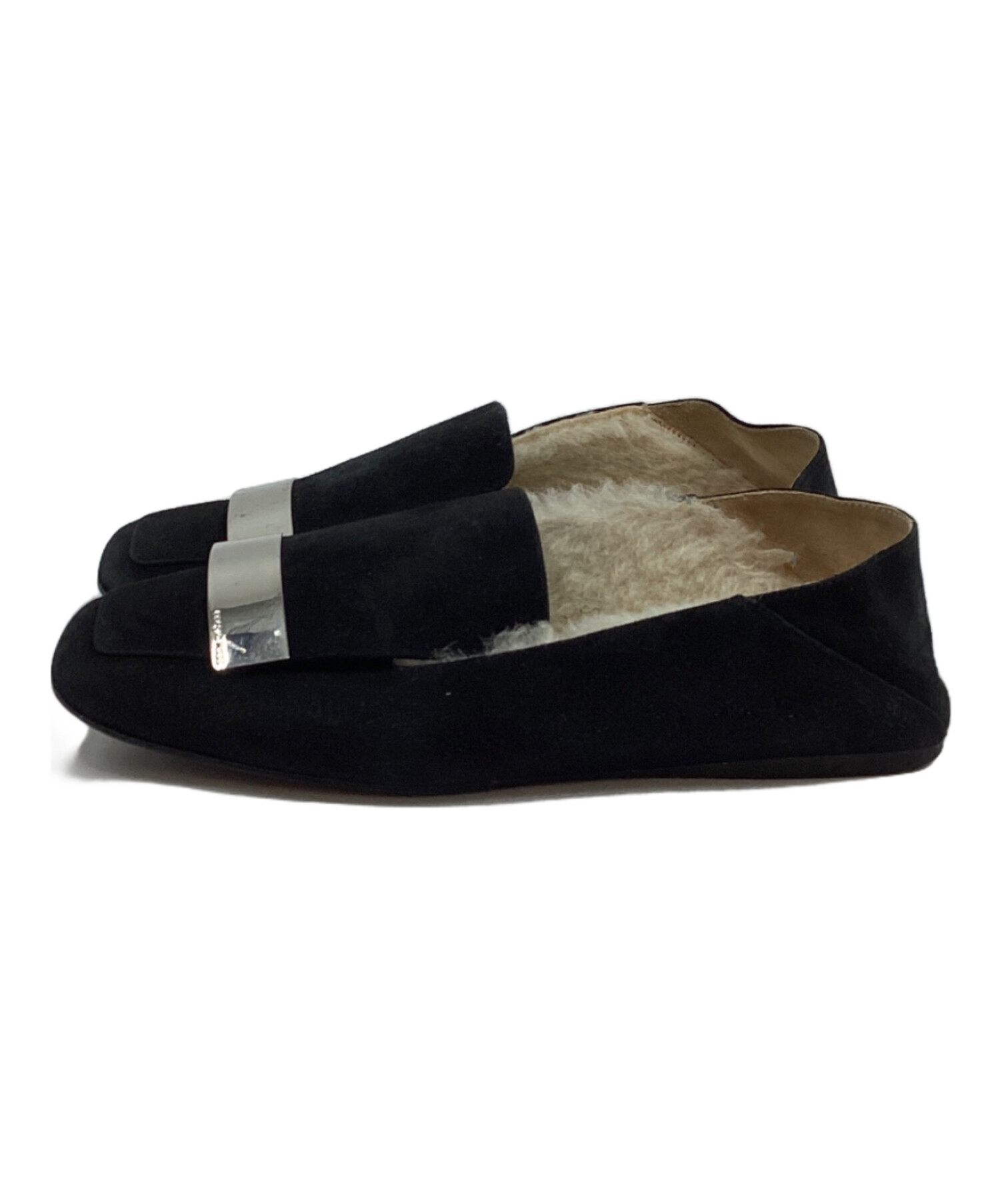 出品11/3まで！美品セルジオロッシスリッパ　23.5センチ Sergio Rossi(セルジオ ロッシ)｜sr1 2wayスリッパ/ブラック/ゴールド
