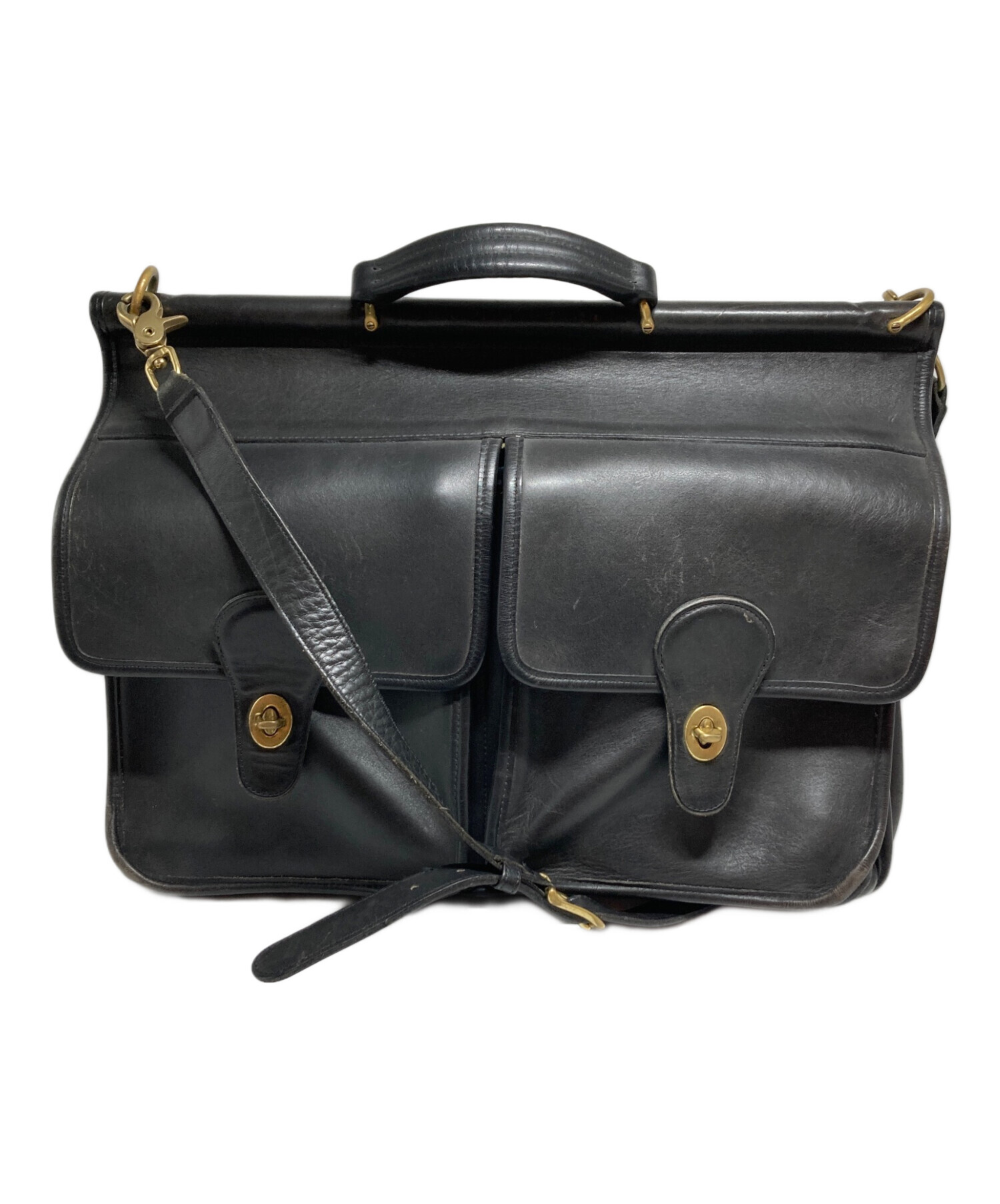 11月23日までの出品【新品・未使用】COACH レザー2WAYバッグ 中古・古着通販】COACH (コーチ) 2WAYレザービジネスバック ブラック