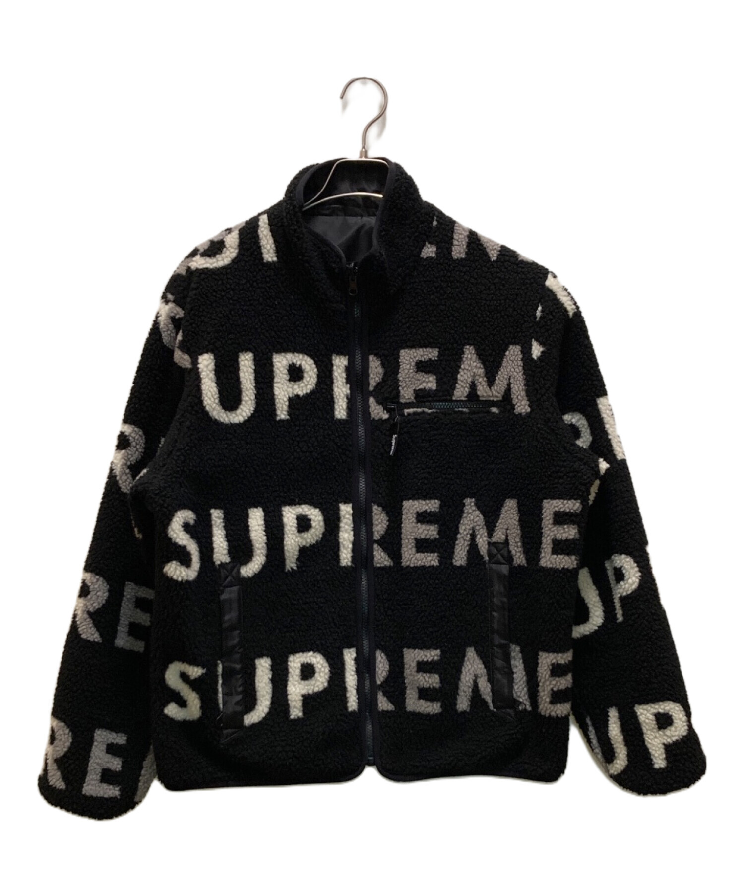 Supreme リバーシブル　フリース　ジャケット 黒　L 中古・古着通販】Supreme (シュプリーム) リバーシブルロゴフリース