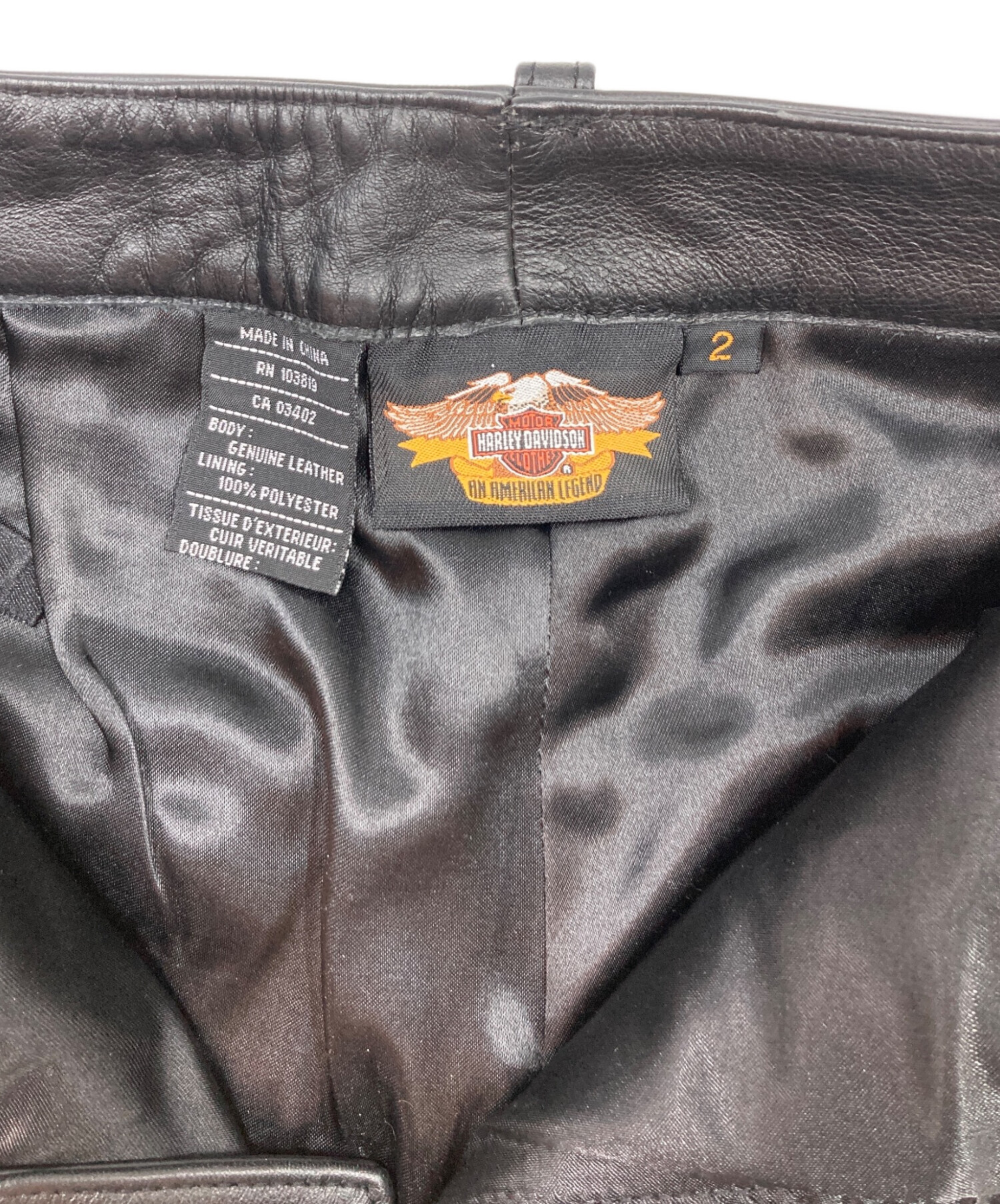 美品 【希少サイズW36】 HARLEY DAVIDSON カウレザーパンツ 美品 ハーレーダビッドソン バイカーパンツ レザーパンツ W36 希少