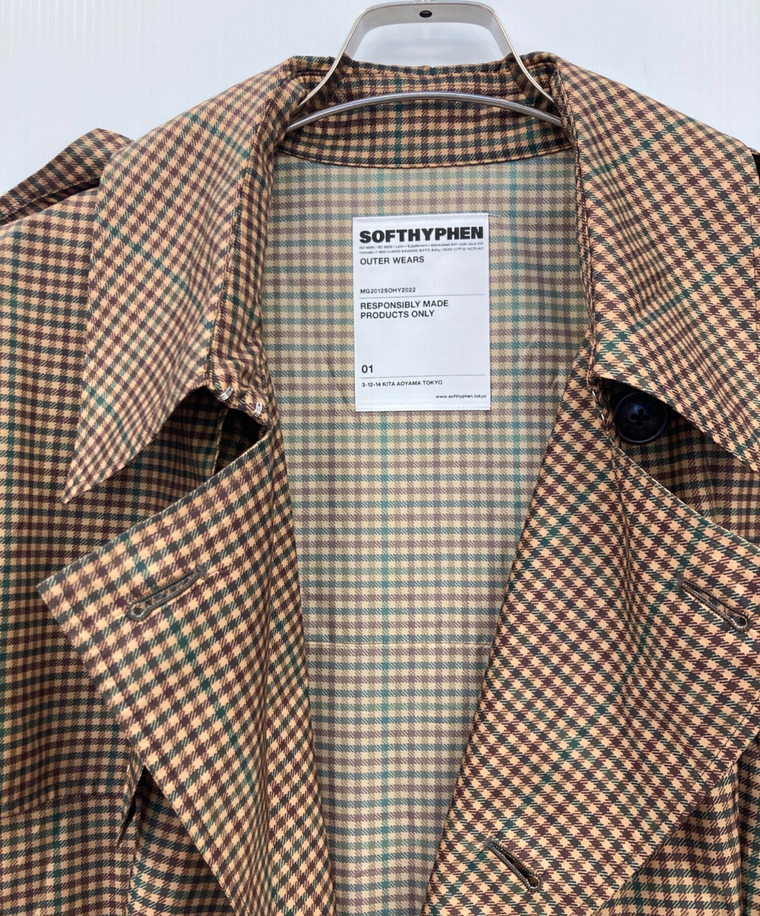 中古・古着通販】SOFTHYPHEN (ソフトハイフン) GUN CLUB CHECK TRENCH 