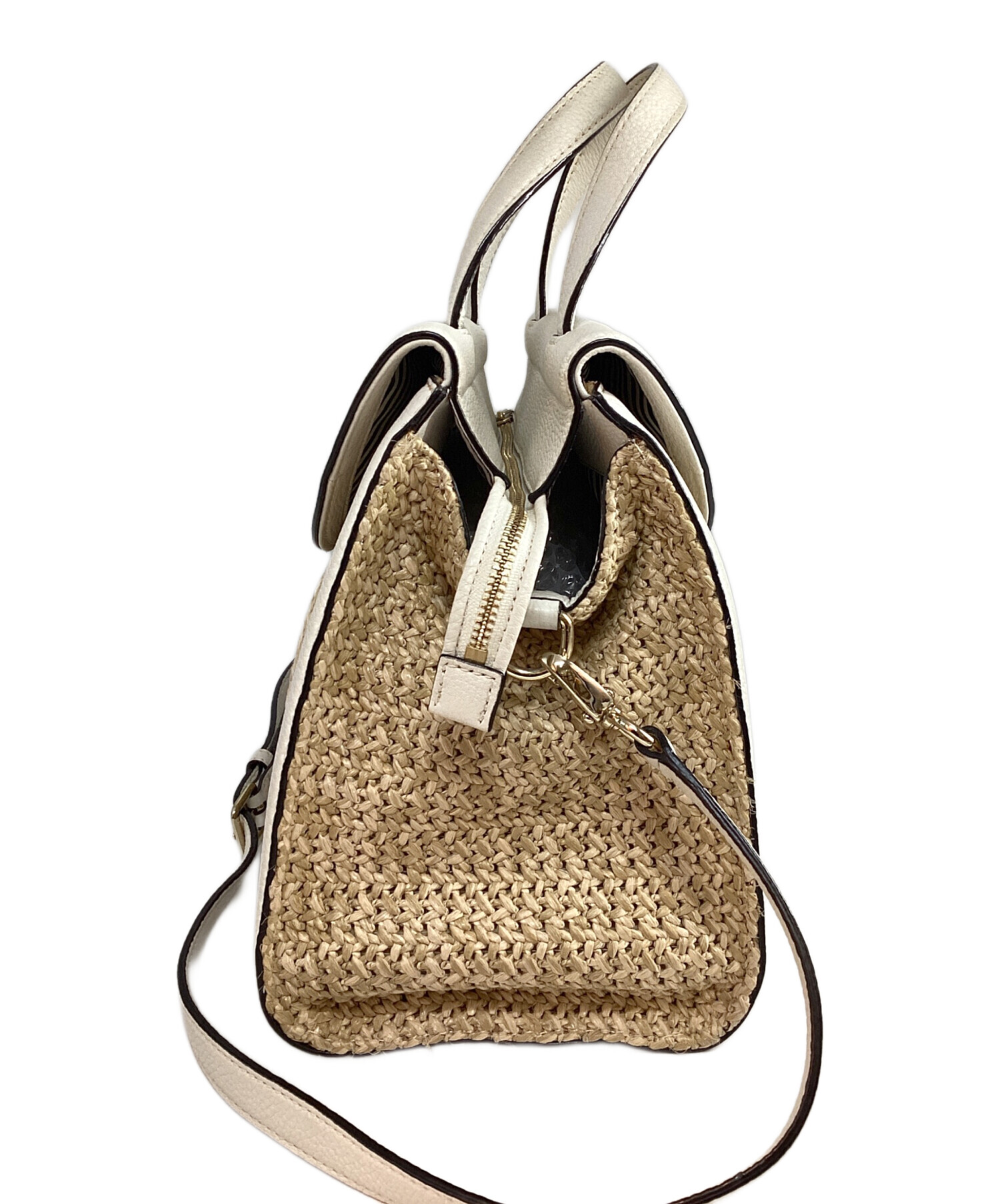 kate spade ハンドバッグ ベージュ/ホワイト/ブラック　☆新品未使用☆ 中古・古着通販】Kate Spade (ケイトスペード) 2WAY ハンドバッグ