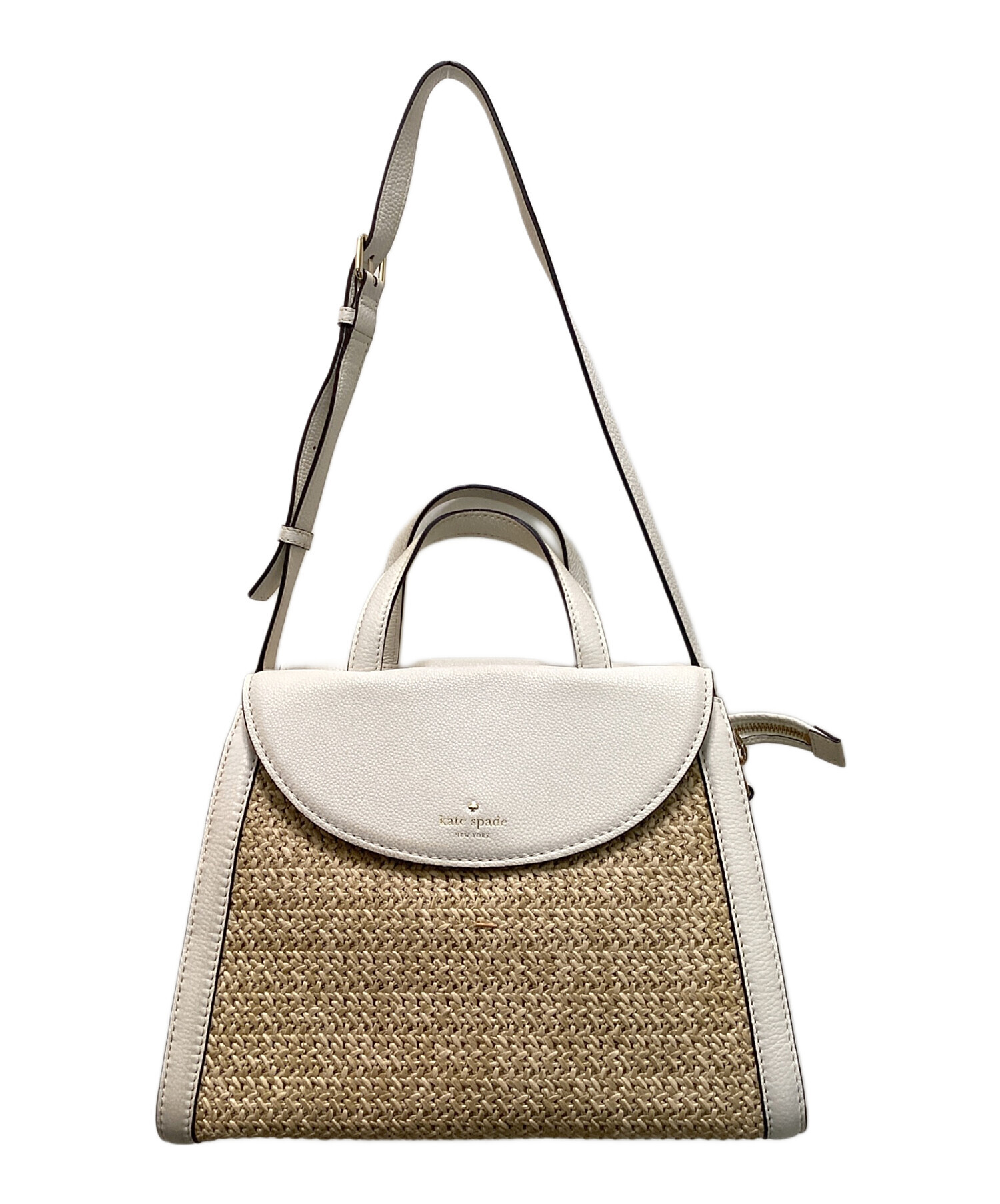 kate spade ハンドバッグ ベージュ/ホワイト/ブラック　☆新品未使用☆ 中古・古着通販】Kate Spade (ケイトスペード) 2WAY ハンドバッグ