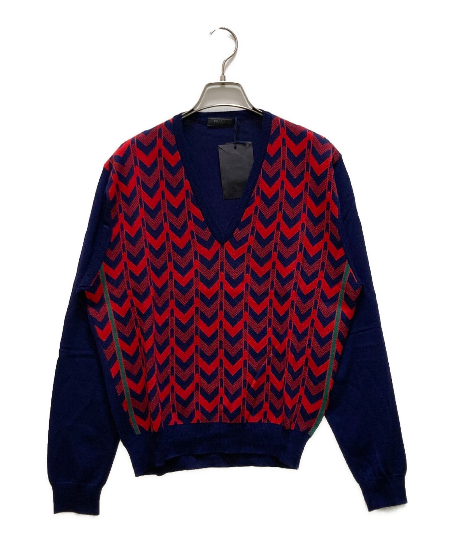 中古・古着通販】PRADA (プラダ) ジオメトリック Vネック セーター