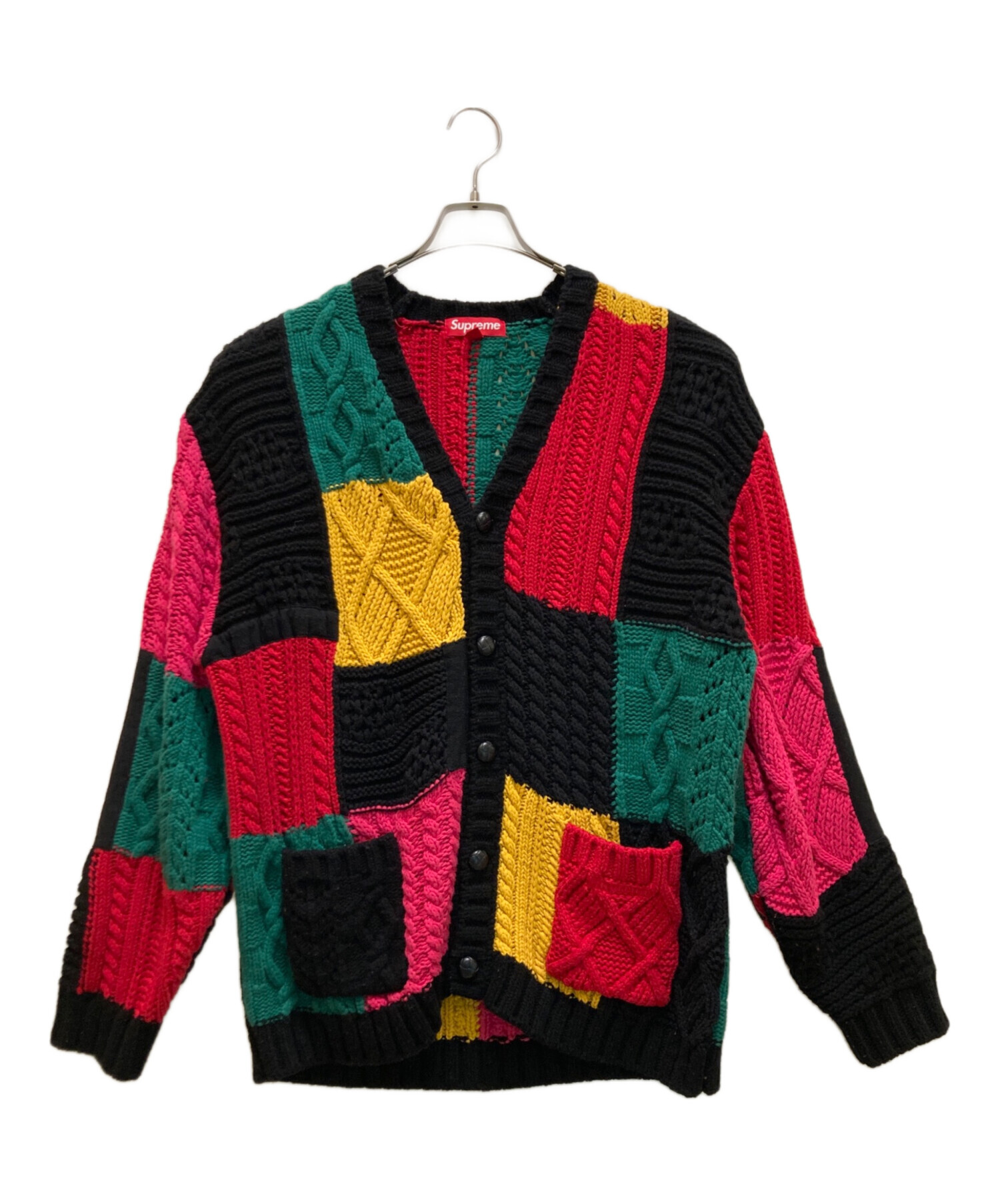 supreme パッチワークカーディガン 中古・古着通販】SUPREME (シュプリーム) パッチワーク ケーブルニット