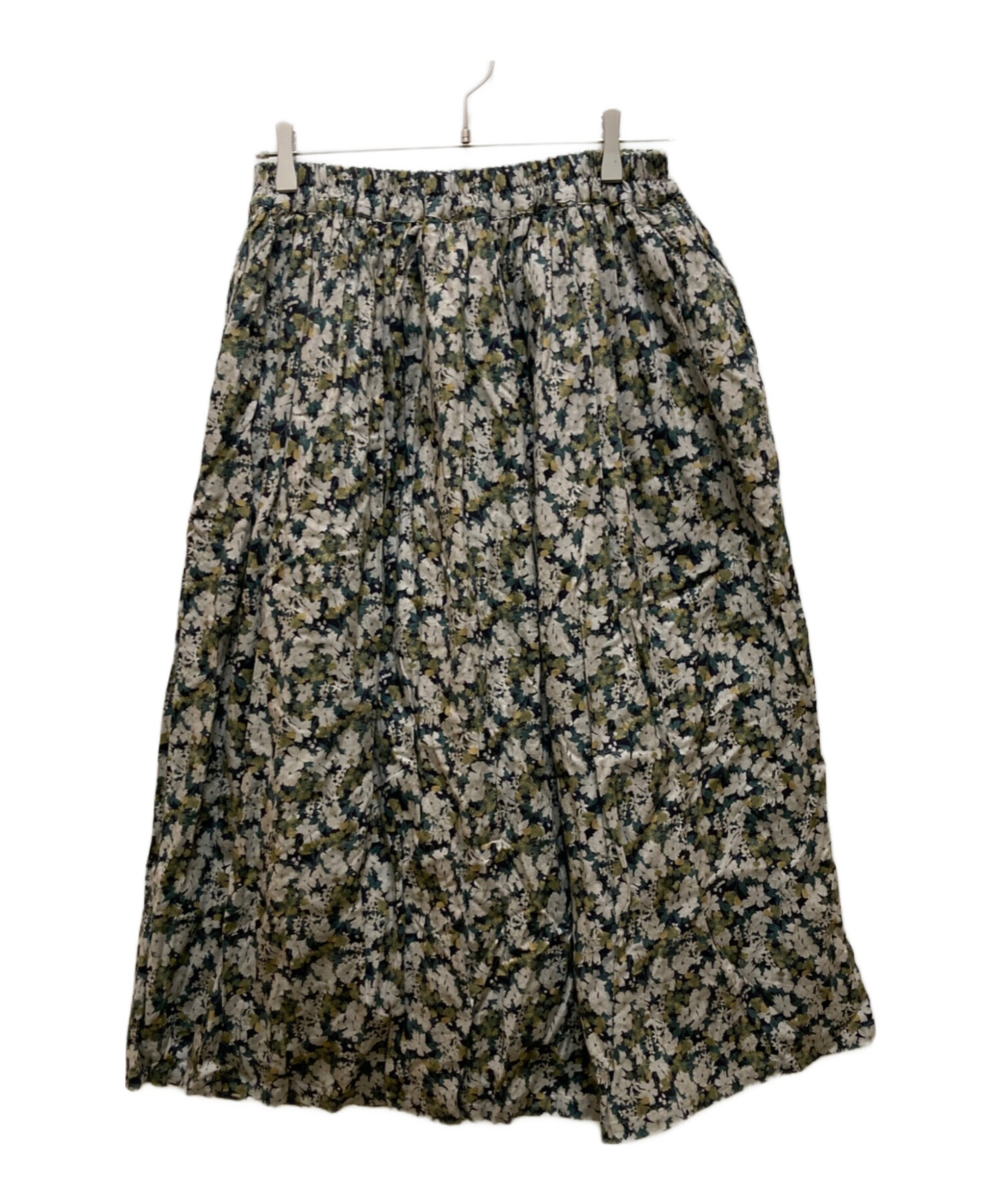 ichi イチ スカート 中古・古着通販】ichi (イチ) 花柄スカート ベージュ×グリーン サイズ
