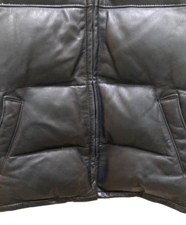 中古・古着通販】Schott (ショット) レザーダウンジャケット ブラック
