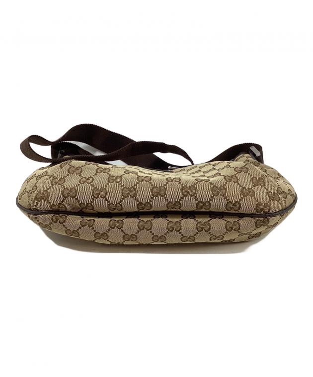 GUCCI ベージュ キャンバス 中古・古着通販】GUCCI (グッチ) GGキャンバスショルダーバック