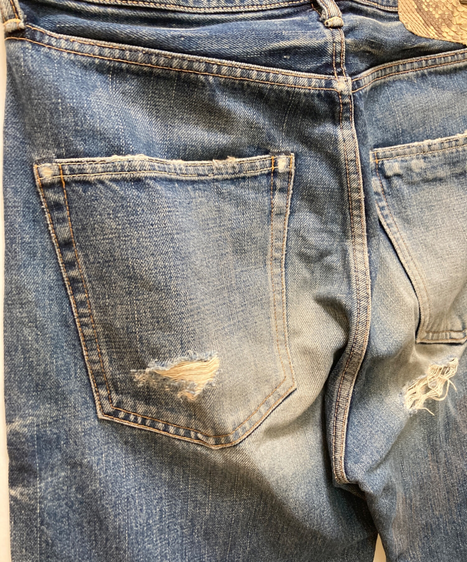 中古・古着通販】VISVIM (ビズビム) ダメージ加工デニムパンツ