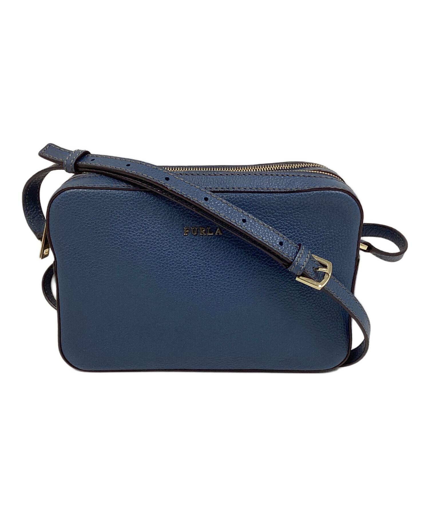 中古・古着通販】FURLA (フルラ) レザーショルダーバッグ ブルー 