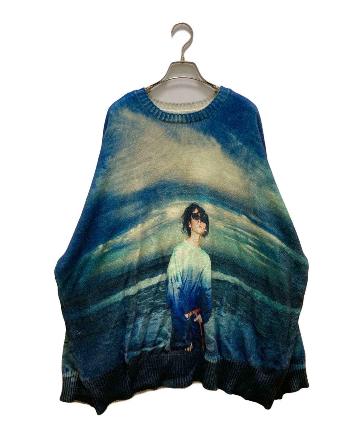 中古・古着通販】DAIRIKU (ダイリク) 18SS Photo Pullover Knit ブルー