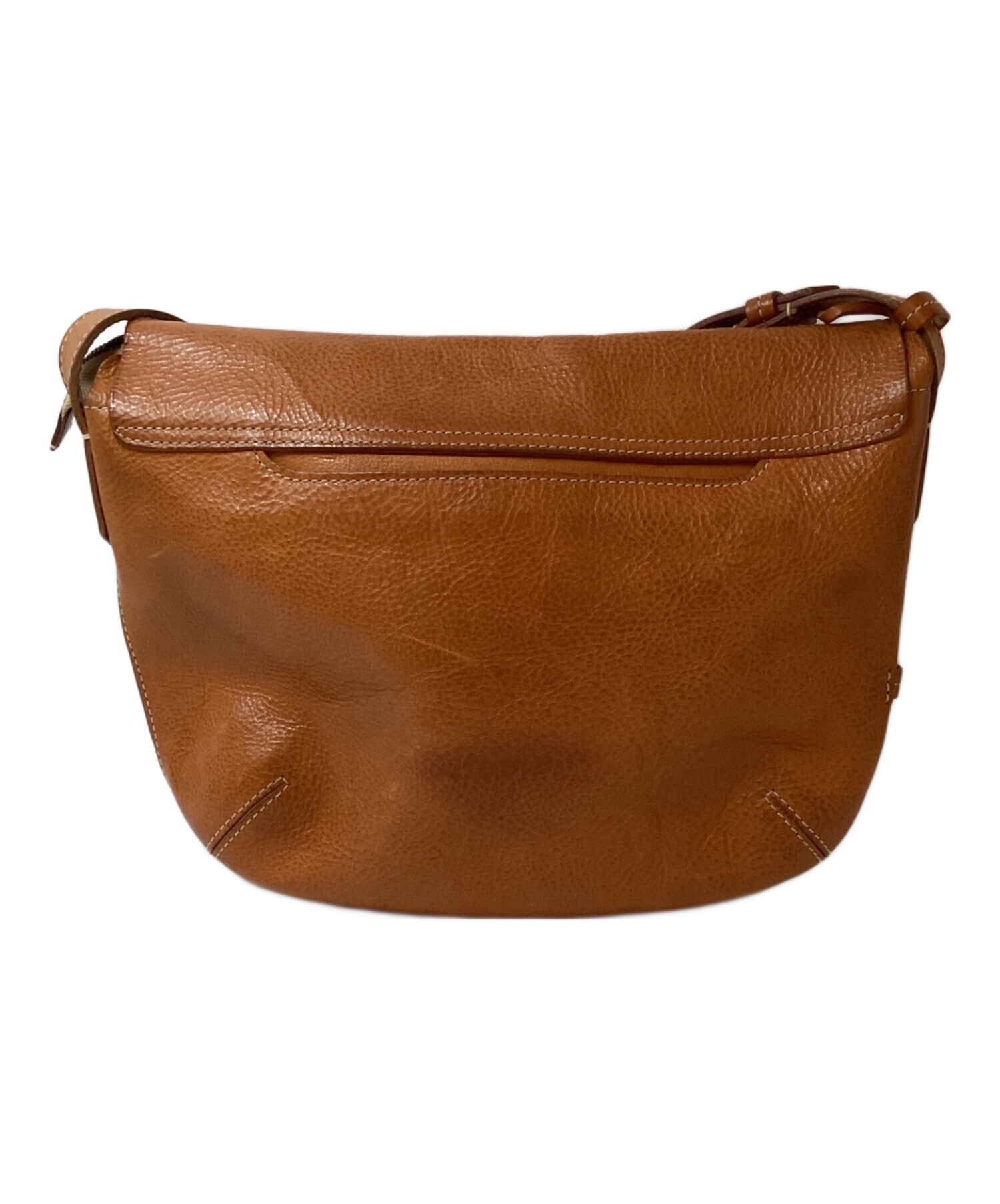 中古・古着通販】genten (ゲンテン) レザーショルダーバッグ ブラウン