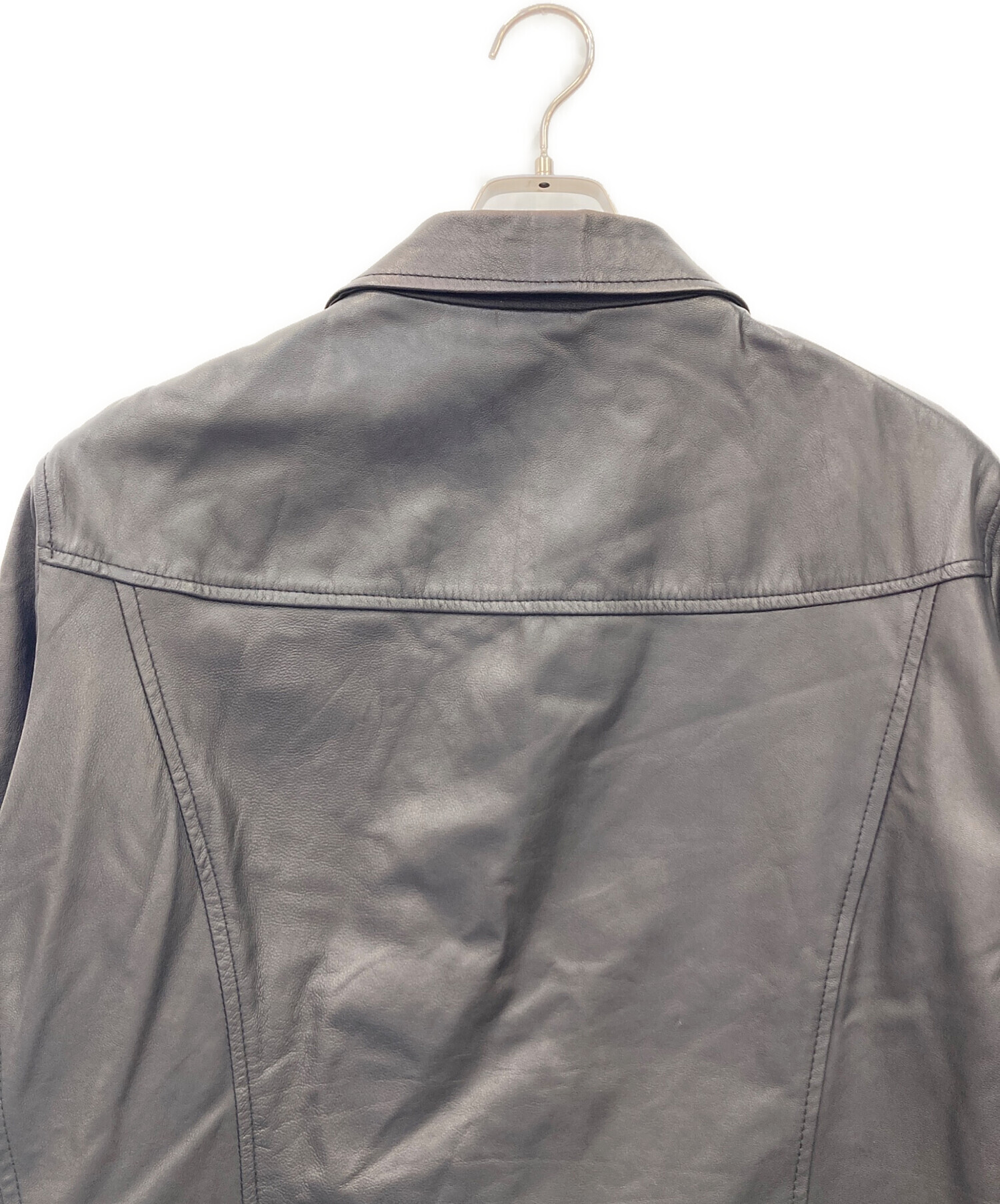 中古・古着通販】Delan (デラン) レザージャケット ブラック サイズ:50