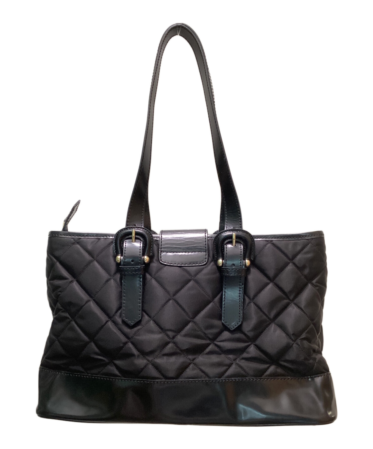 中古・古着通販】BURBERRY (バーバリー) ブラックキルティングトート 