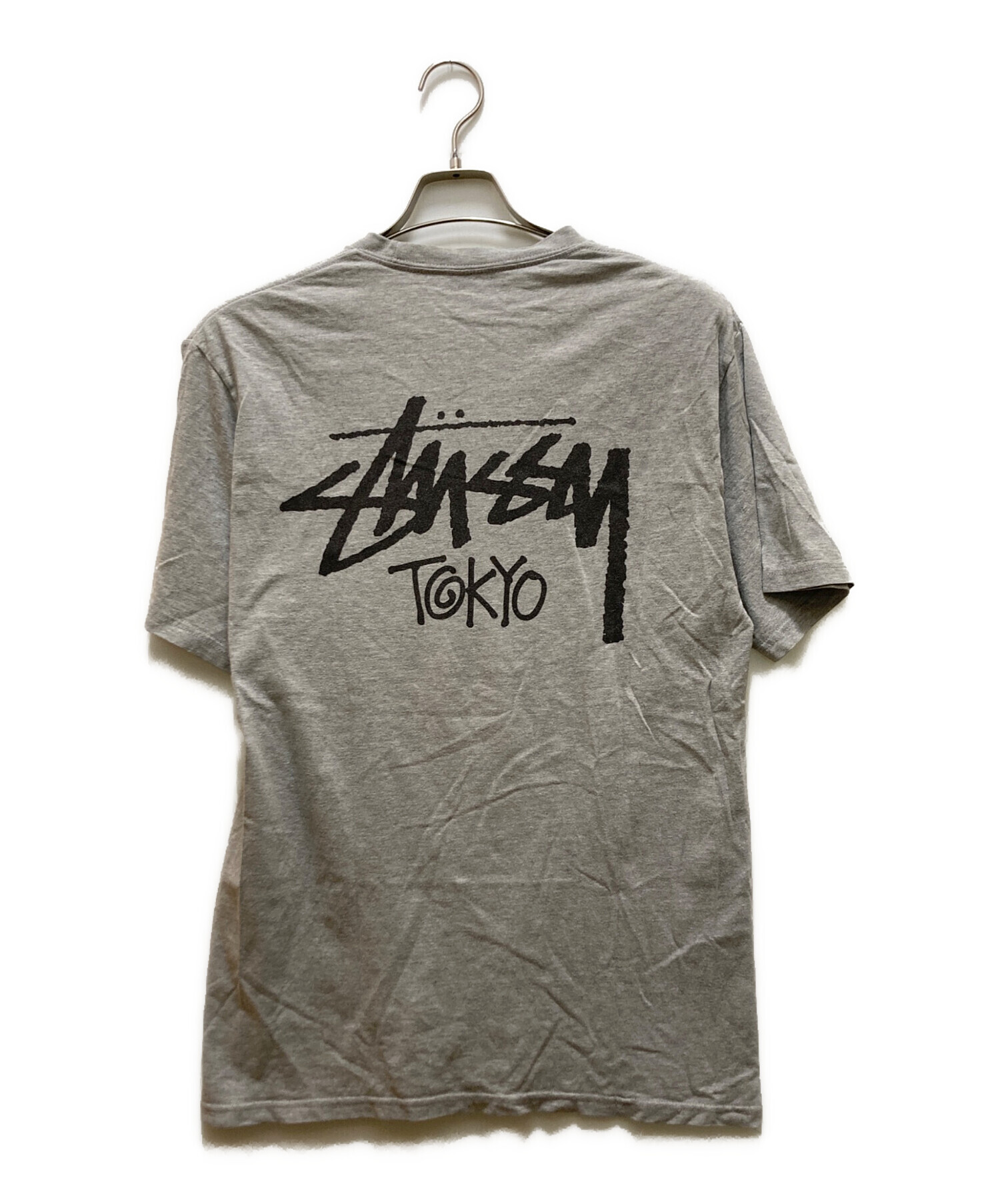 バックプリント Tシャツ グレー ステューシー stussy ダイスロゴ