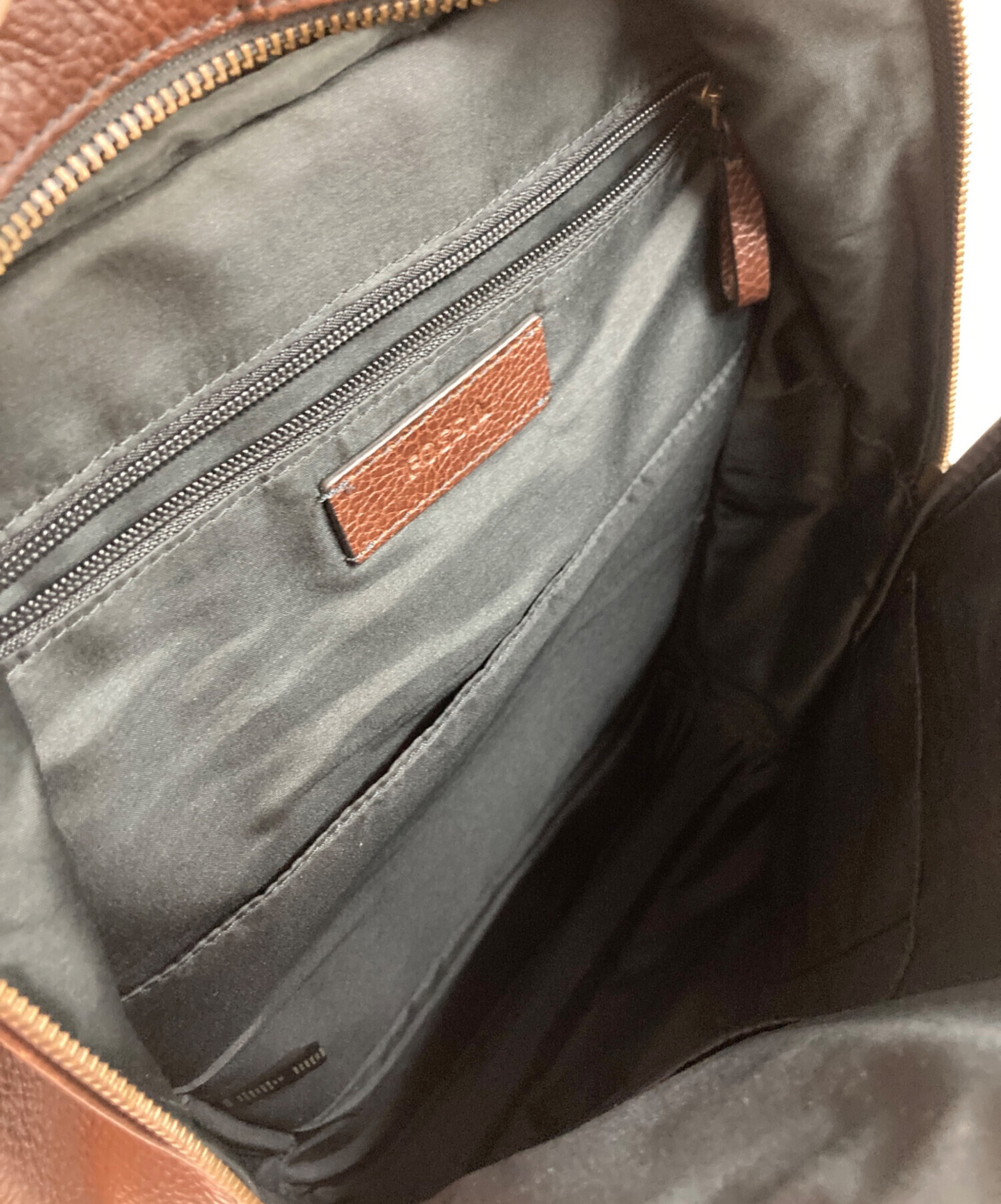 中古・古着通販】FOSSIL (フォッシル) レザーリュック ブラウン 