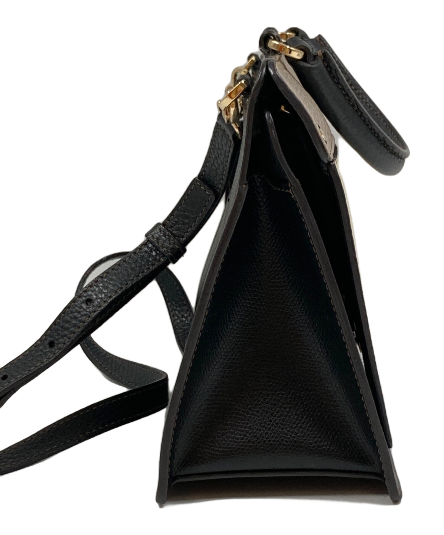 中古・古着通販】FURLA (フルラ) レザー2WAYバッグ ブラック×ベージュ