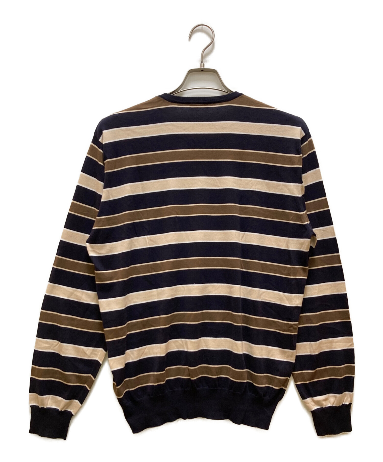 美品！ Cruciani ニットベスト ボーダー 中古・古着通販】Cruciani (クルチアーニ) ボーダーニット ベージュ