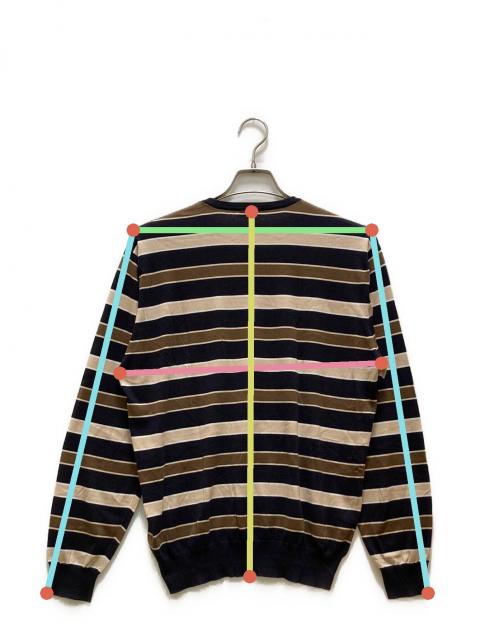 美品！ Cruciani ニットベスト ボーダー 中古・古着通販】Cruciani (クルチアーニ) ボーダーニット ベージュ